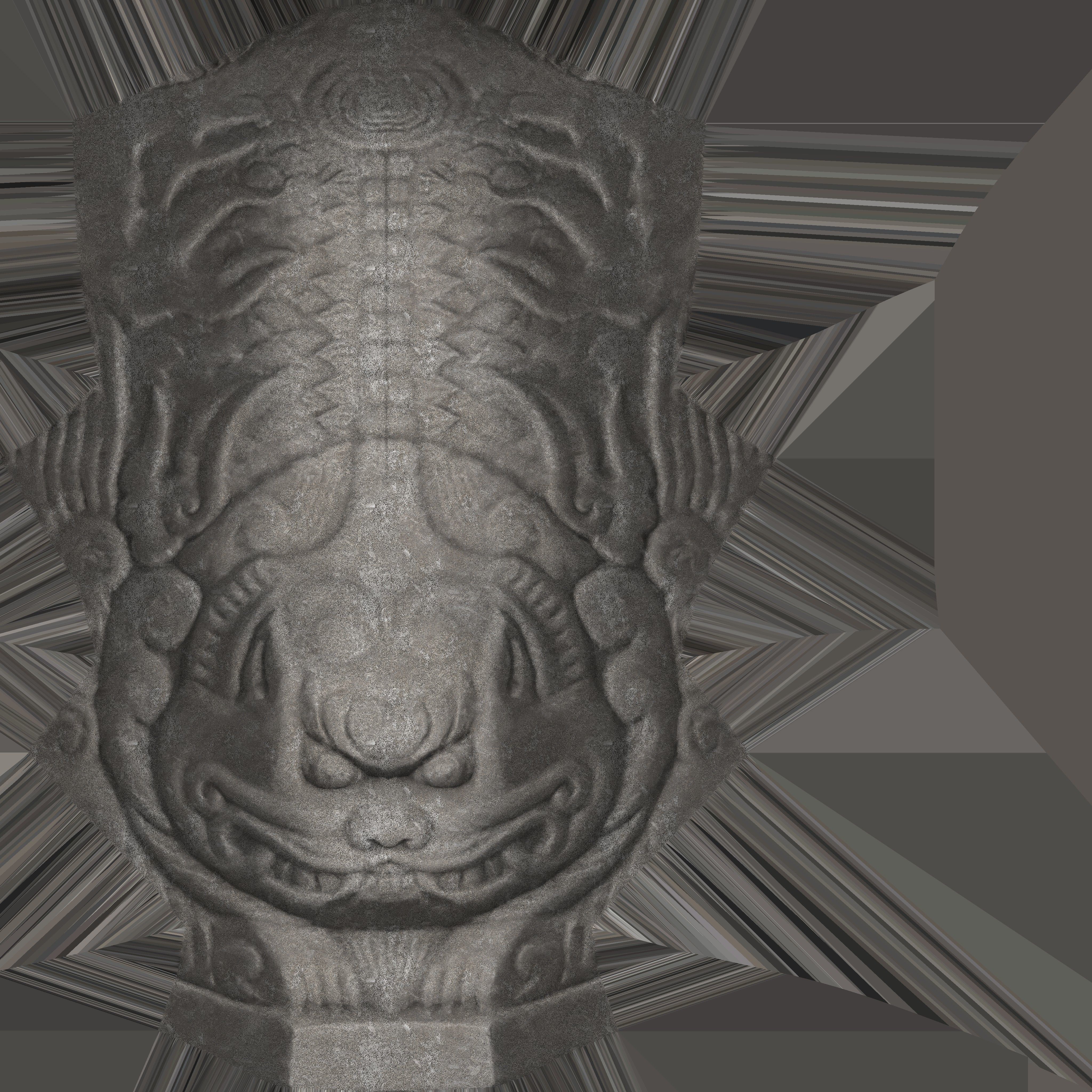 Game Ready Heatea Mythical Unicorn Lion Stone Stair 2 Low-poly 3D model_16