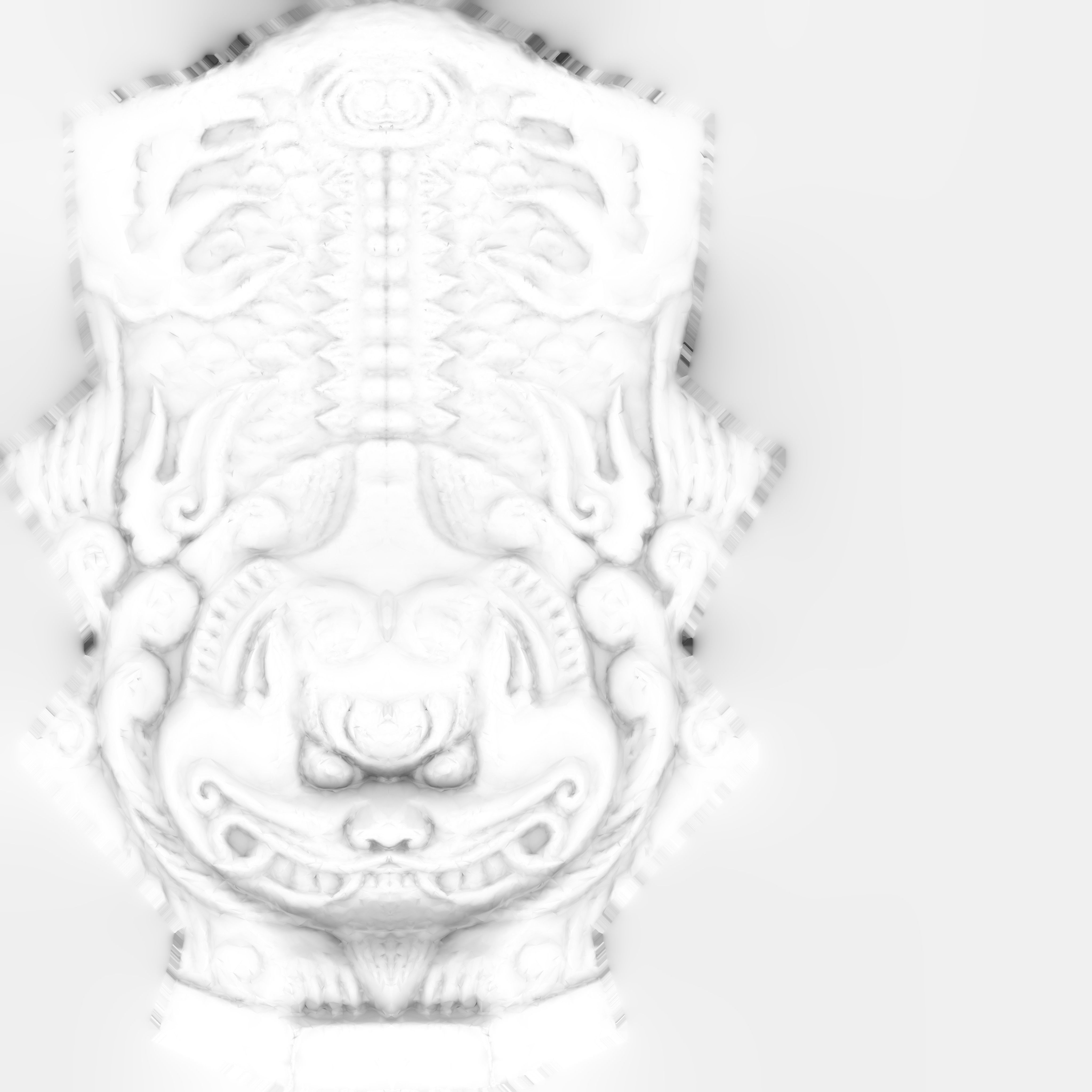 Game Ready Heatea Mythical Unicorn Lion Stone Stair 2 Low-poly 3D model_15