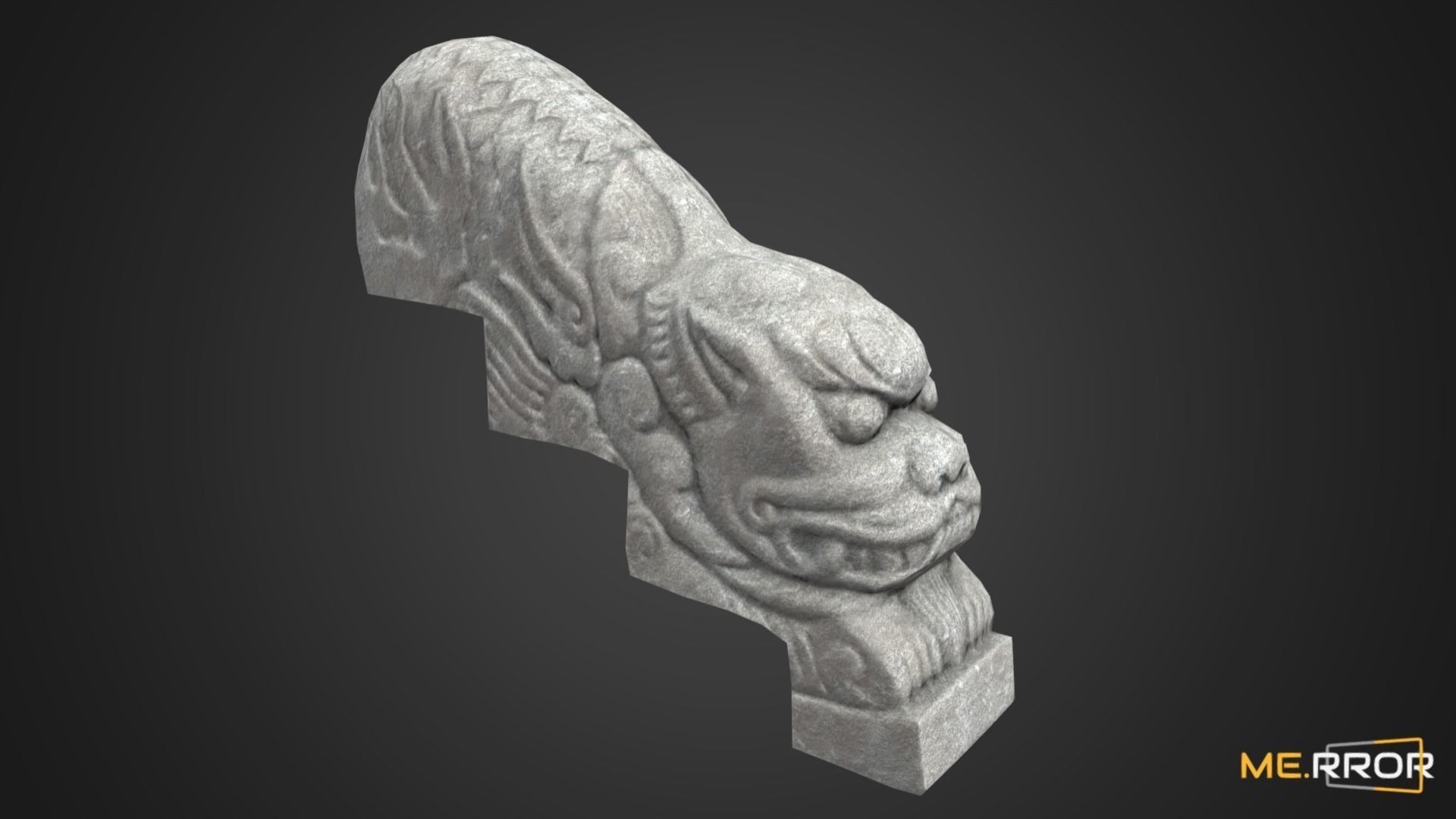 Game Ready Heatea Mythical Unicorn Lion Stone Stair 2 Low-poly 3D model_4