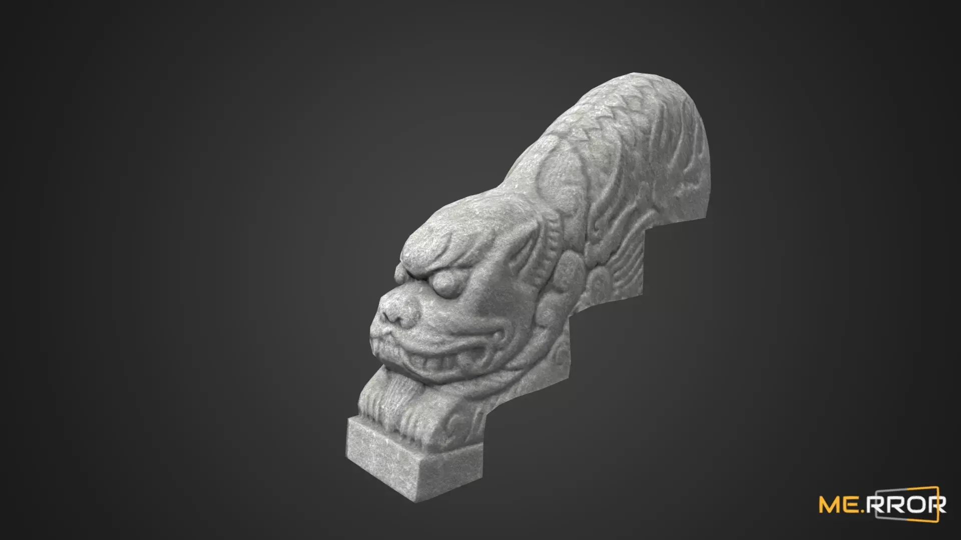 Game Ready Heatea Mythical Unicorn Lion Stone Stair 2 Low-poly 3D model_0