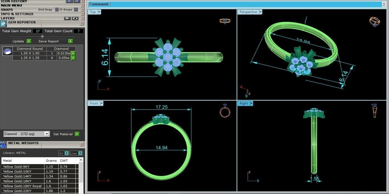 Ultra light wt minimalist Women Ring 3dm renders detail 3D print model_4