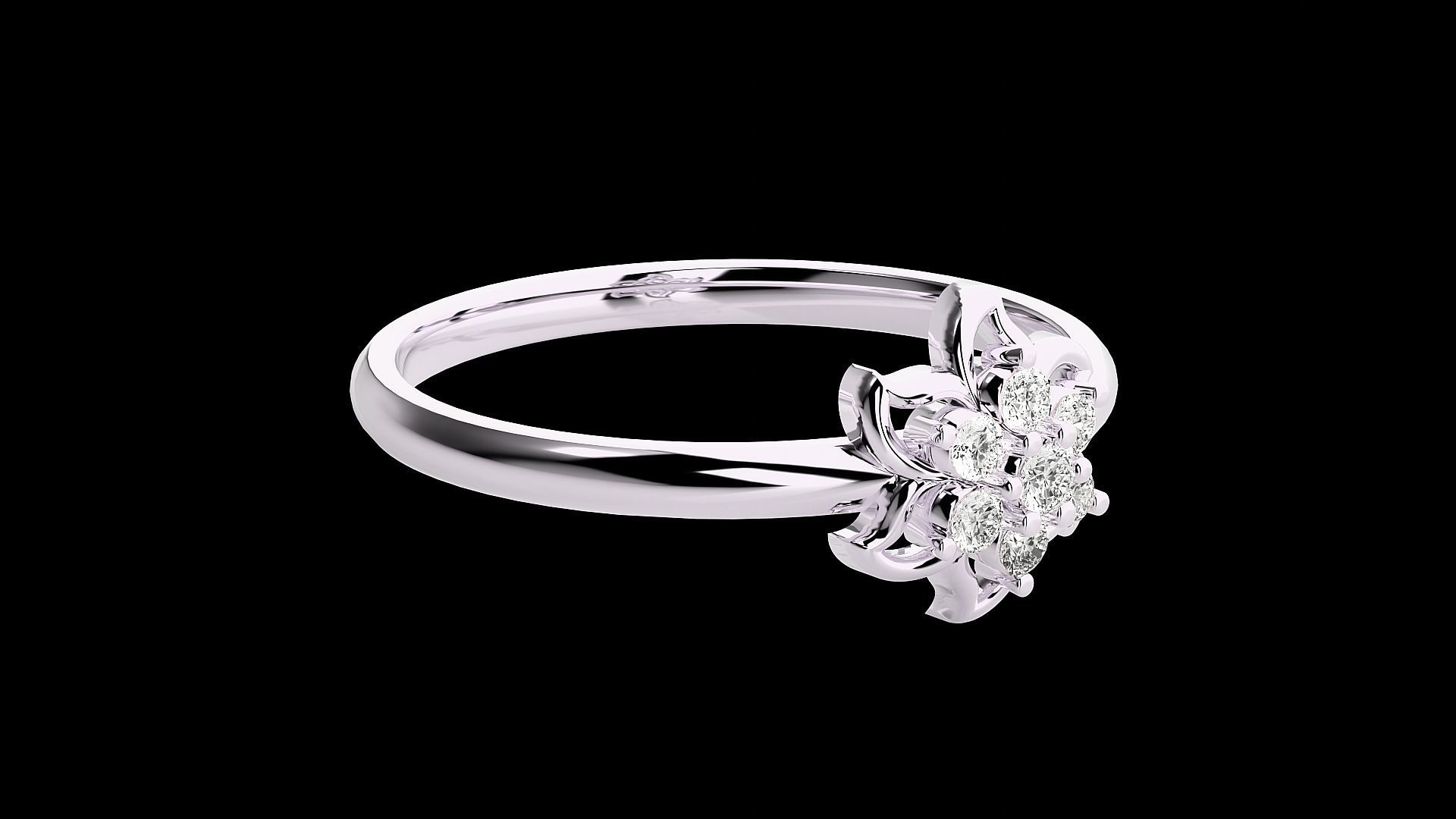 Ultra light wt minimalist Women Ring 3dm renders detail 3D print model_5