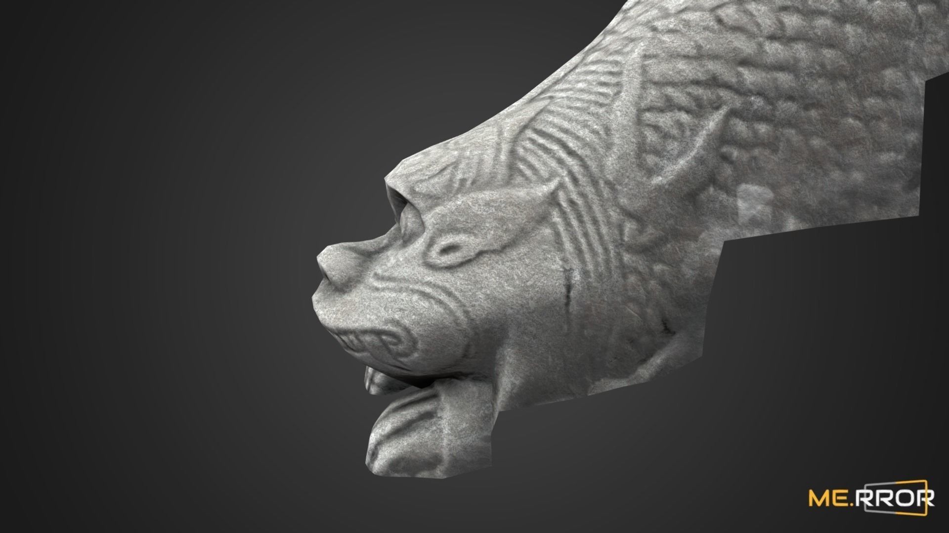 Game Ready Heatea Mythical Unicron Lion Stone Stair Low-poly 3D model_10