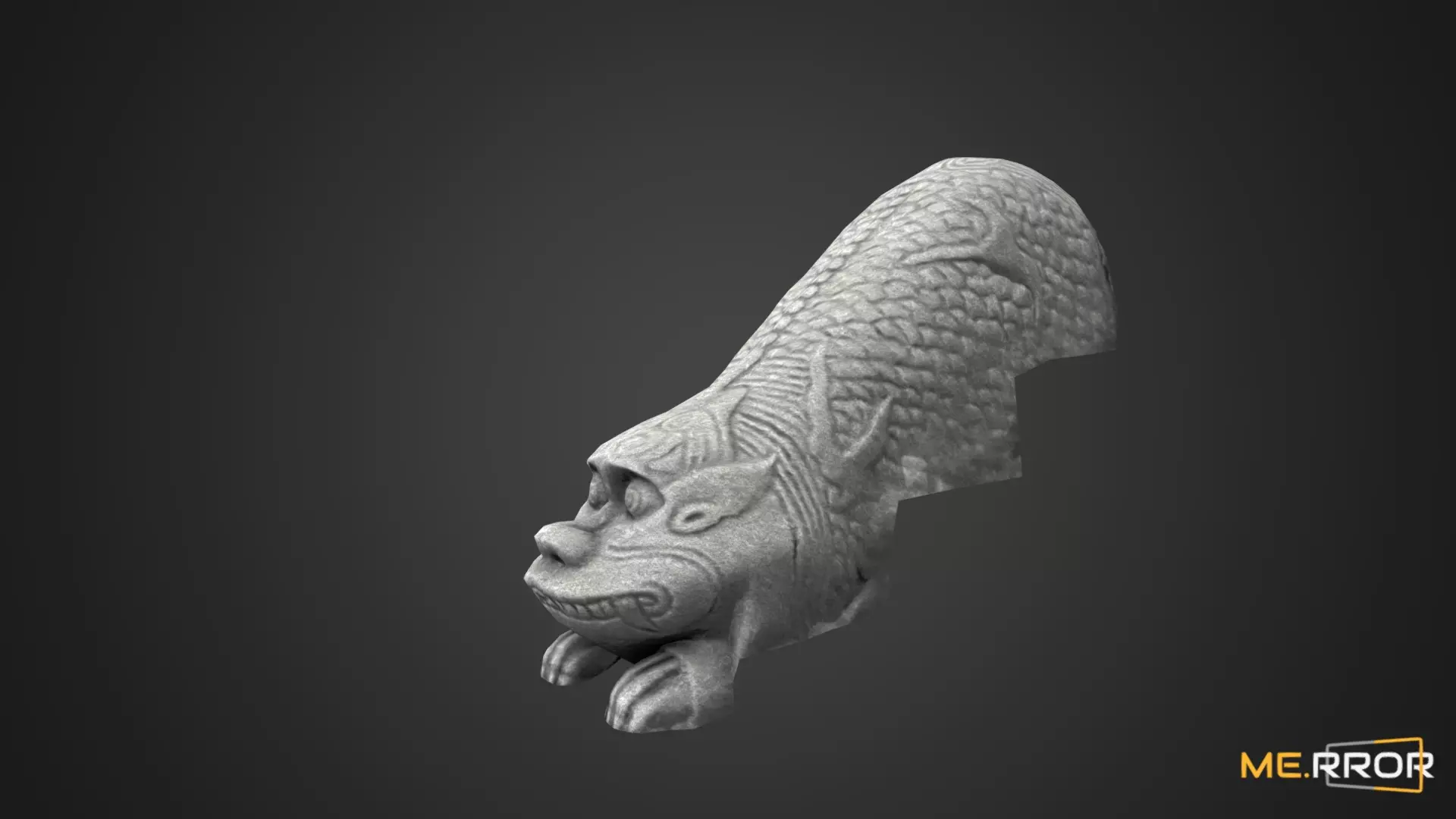 Game Ready Heatea Mythical Unicron Lion Stone Stair Low-poly 3D model_0