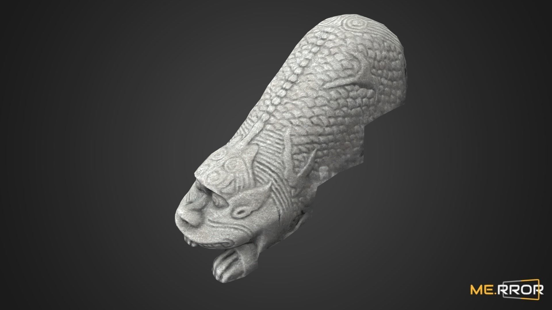 Game Ready Heatea Mythical Unicron Lion Stone Stair Low-poly 3D model_5