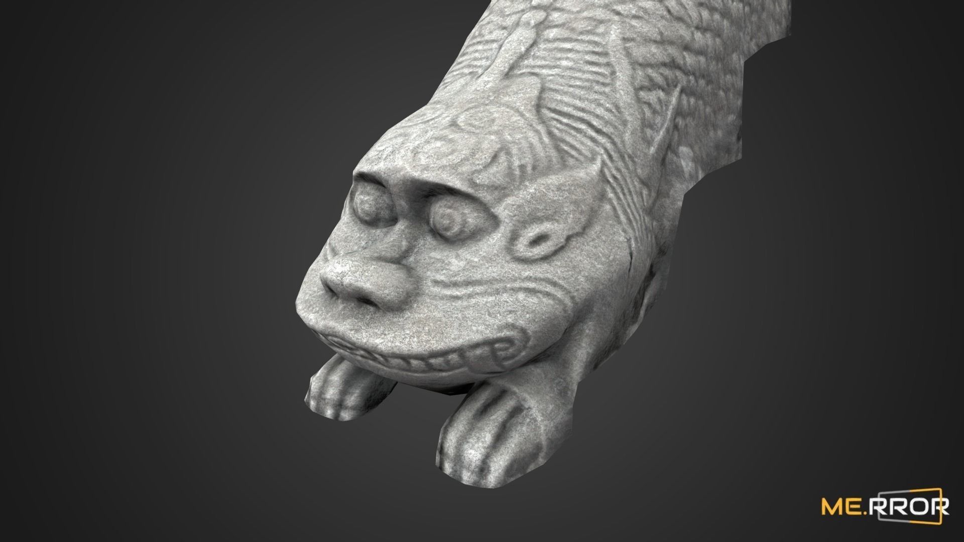 Game Ready Heatea Mythical Unicron Lion Stone Stair Low-poly 3D model_9