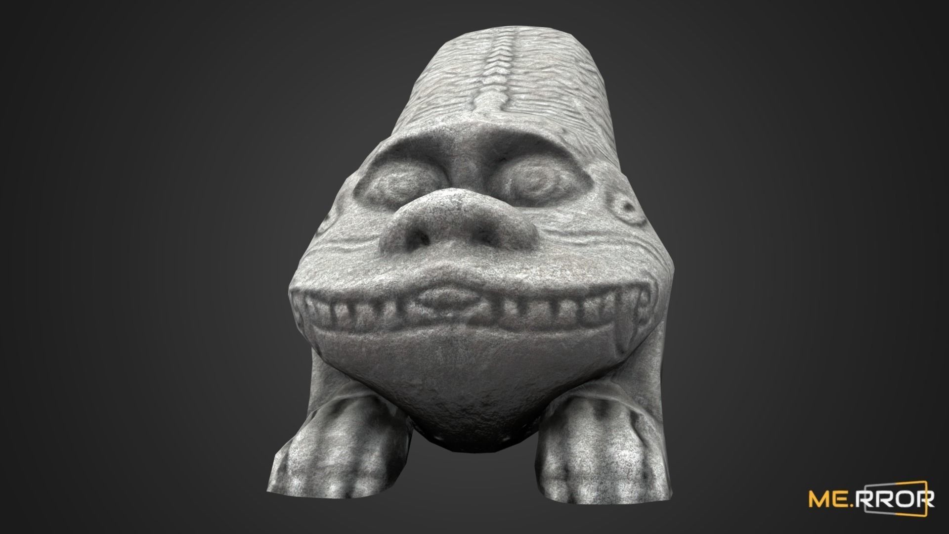 Game Ready Heatea Mythical Unicron Lion Stone Stair Low-poly 3D model_4