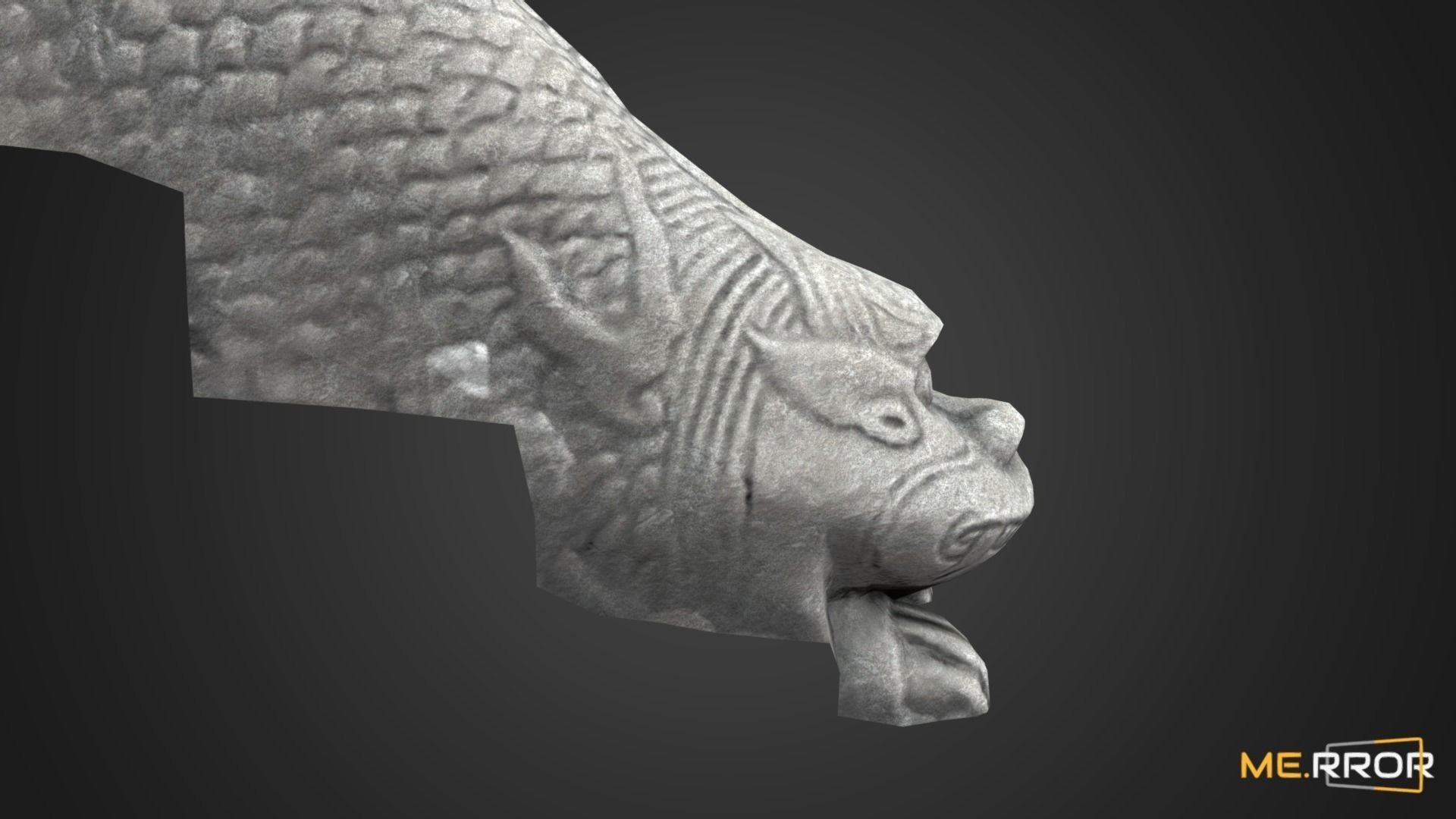 Game Ready Heatea Mythical Unicron Lion Stone Stair Low-poly 3D model_7