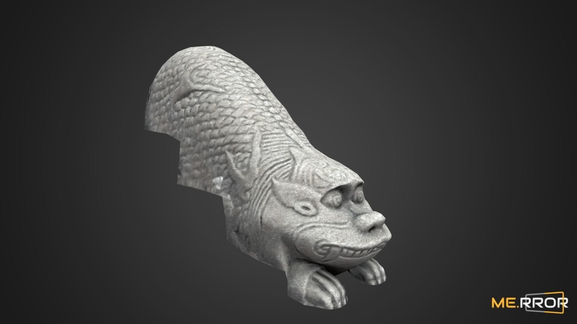 Game Ready Heatea Mythical Unicron Lion Stone Stair Low-poly 3D model_2