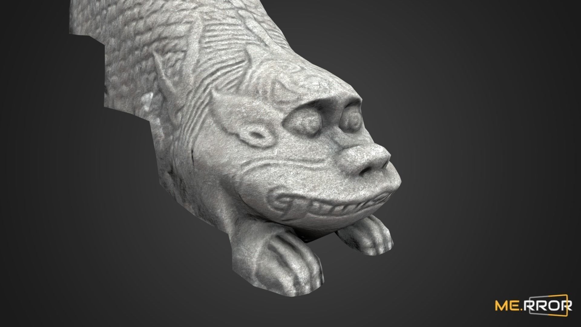 Game Ready Heatea Mythical Unicron Lion Stone Stair Low-poly 3D model_8