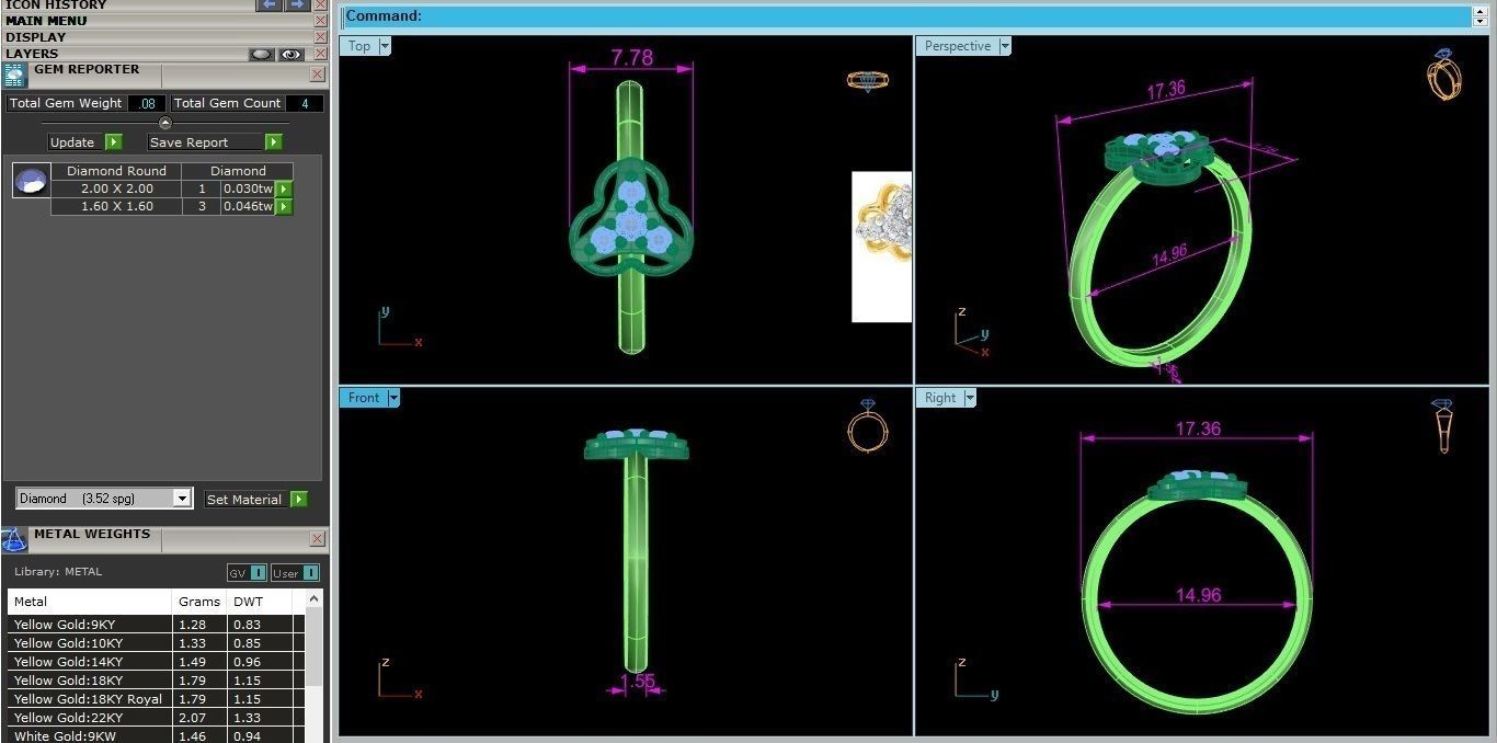 Ultra light wt minimalist Women Ring 3dm renders detail 3D print model_4