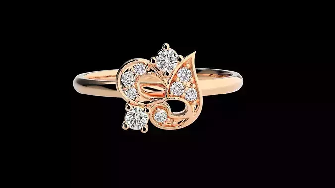 Ultra light wt minimalist Women Ring 3dm renders detail