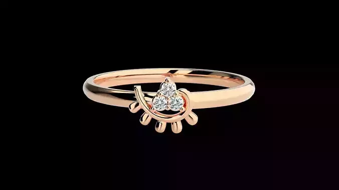 Ultra light wt minimalist Women Ring 3dm renders detail