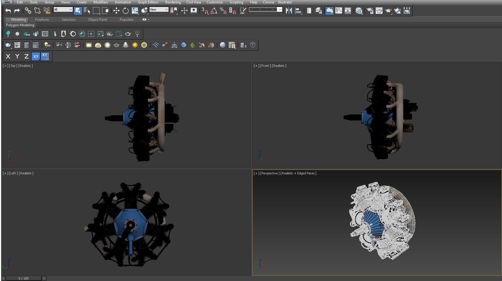 Radial Aircraft Engines  W670 3D model_18