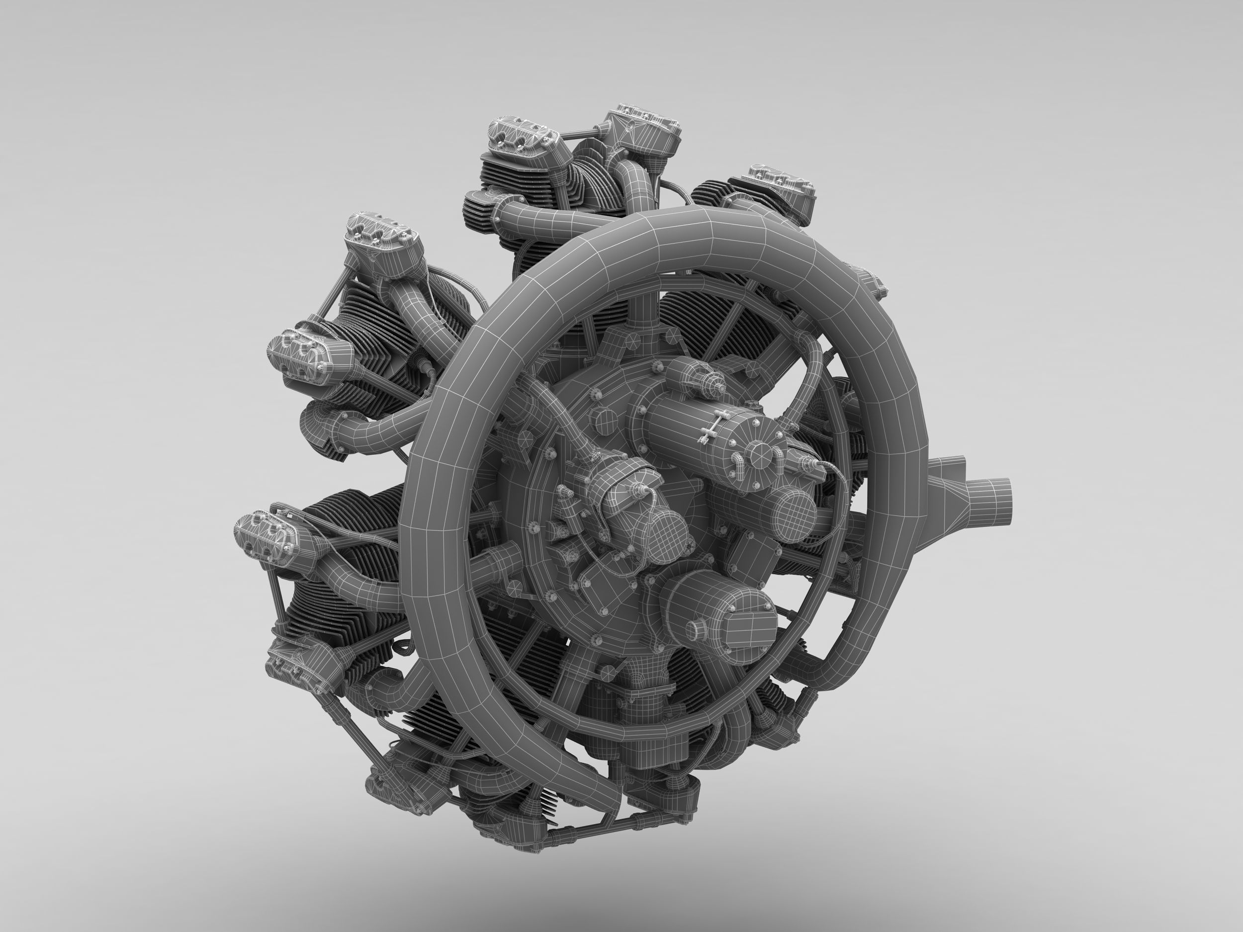 Radial Aircraft Engines  W670 3D model_13