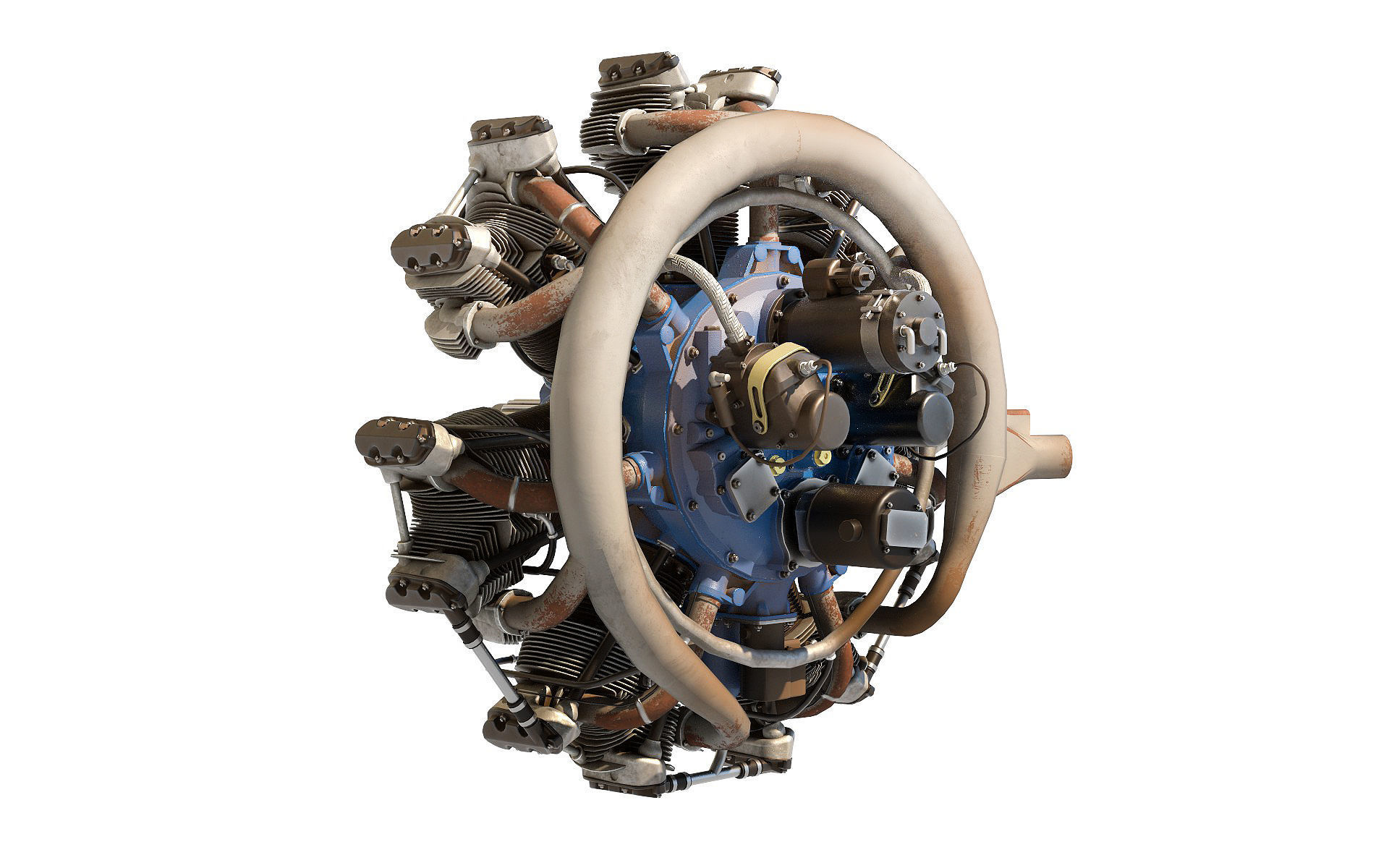 Radial Aircraft Engines  W670 3D model_6