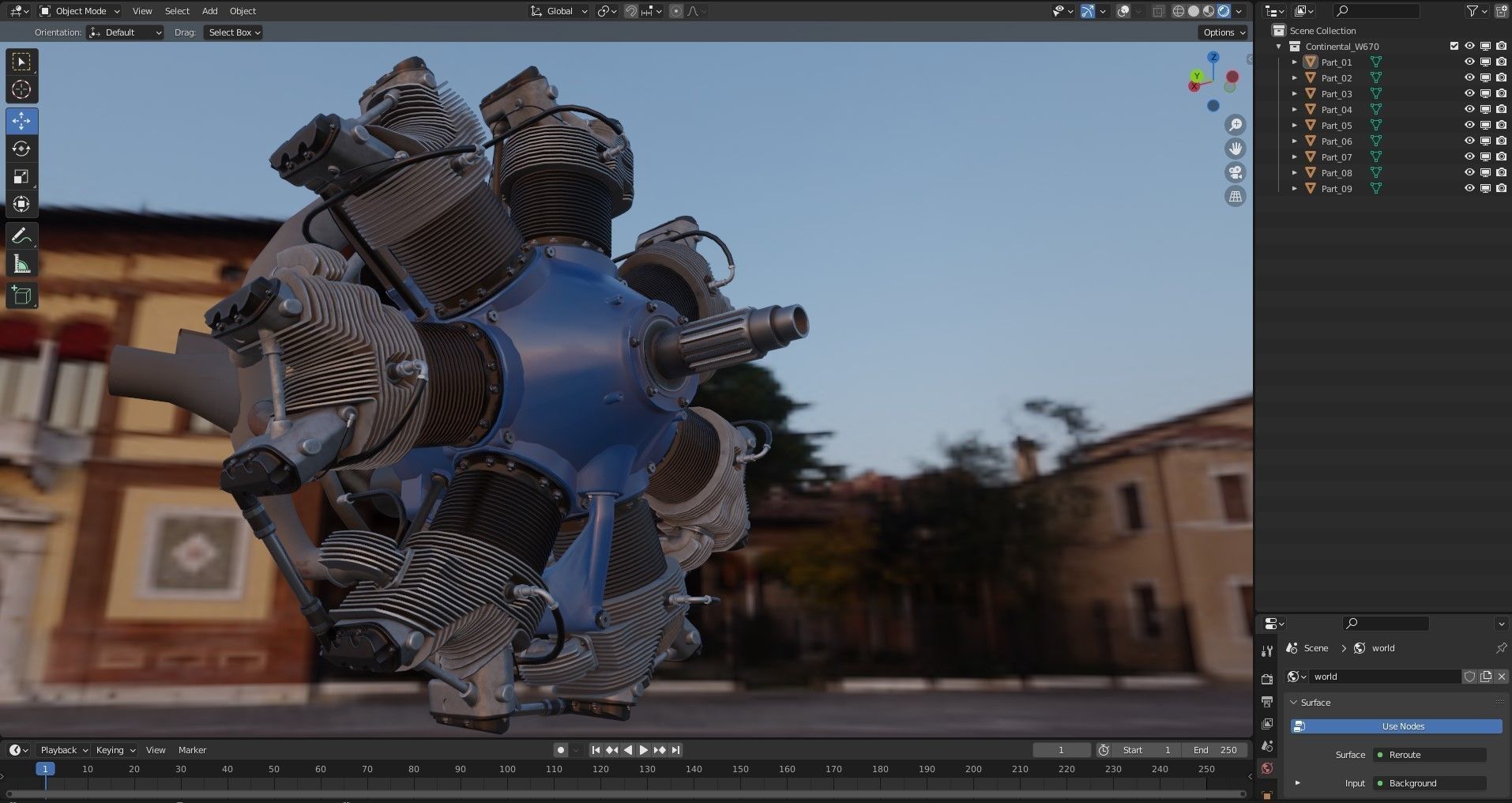 Radial Aircraft Engines  W670 3D model_17