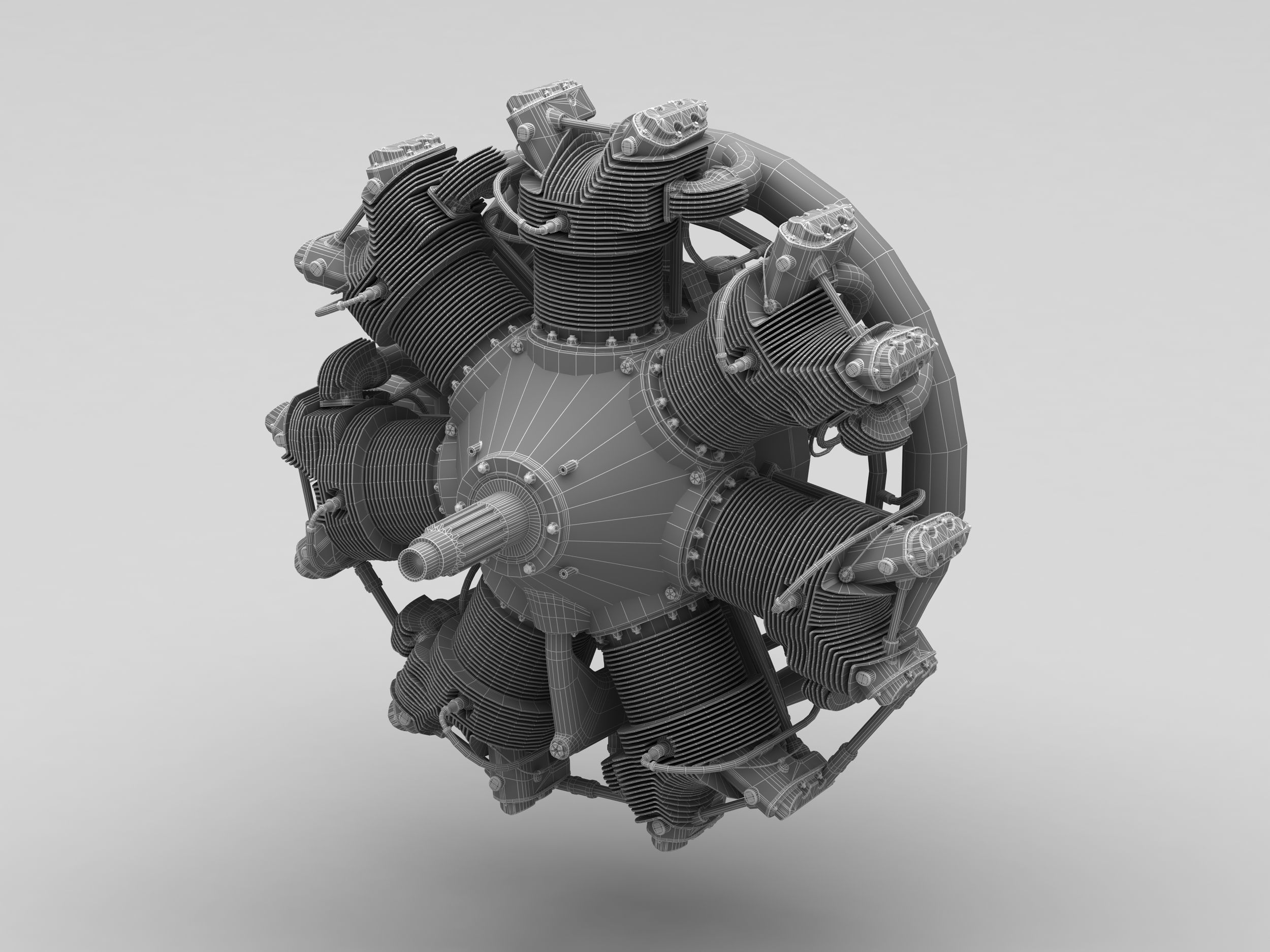 Radial Aircraft Engines  W670 3D model_12