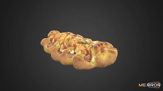 Game Ready Korean Sausage Bread Low-poly 3D model