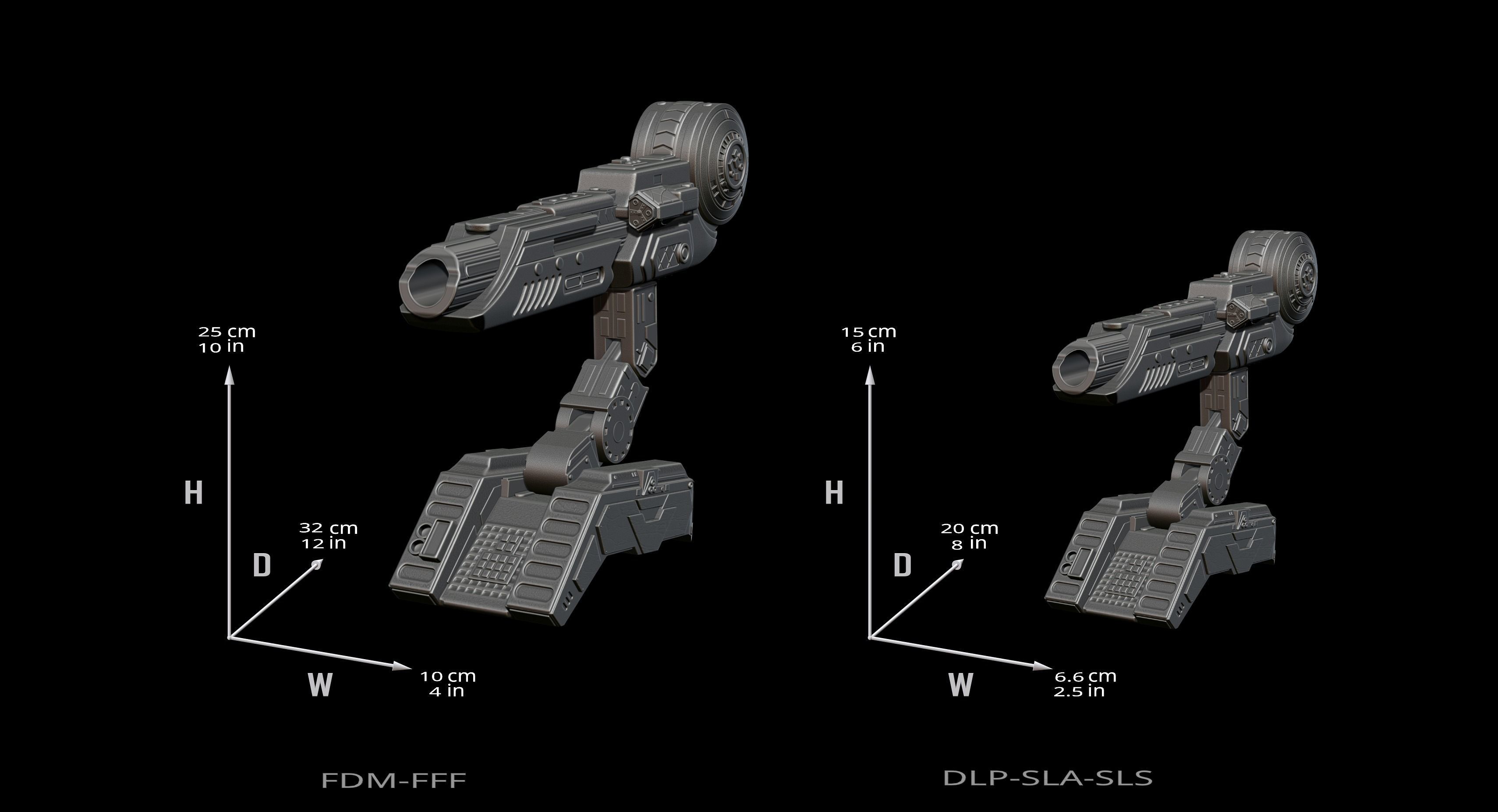Predator Shoulder Cannon plasma 2 Size File for 3D Printing 3D print model_26