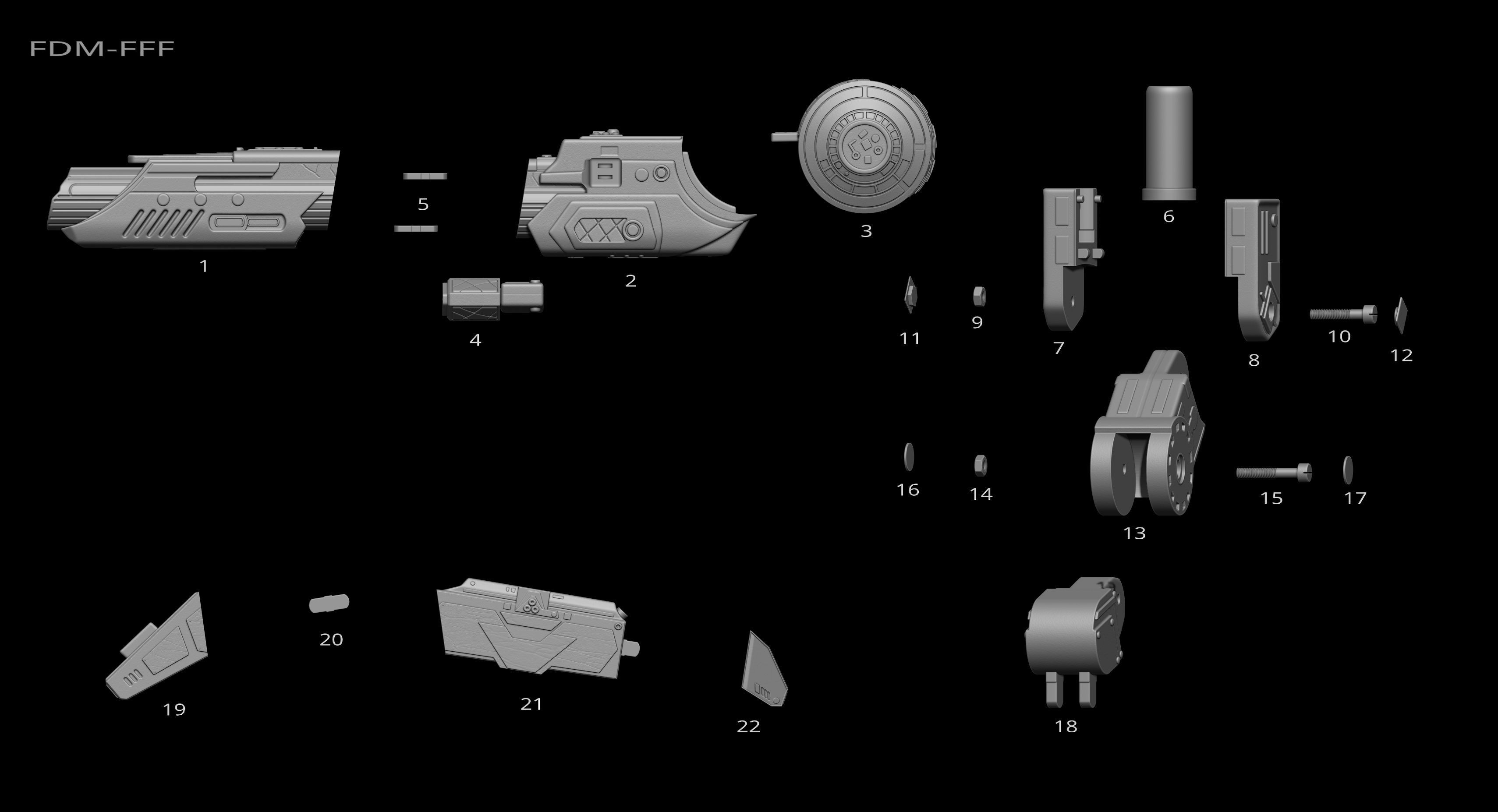 Predator Shoulder Cannon plasma 2 Size File for 3D Printing 3D print model_23