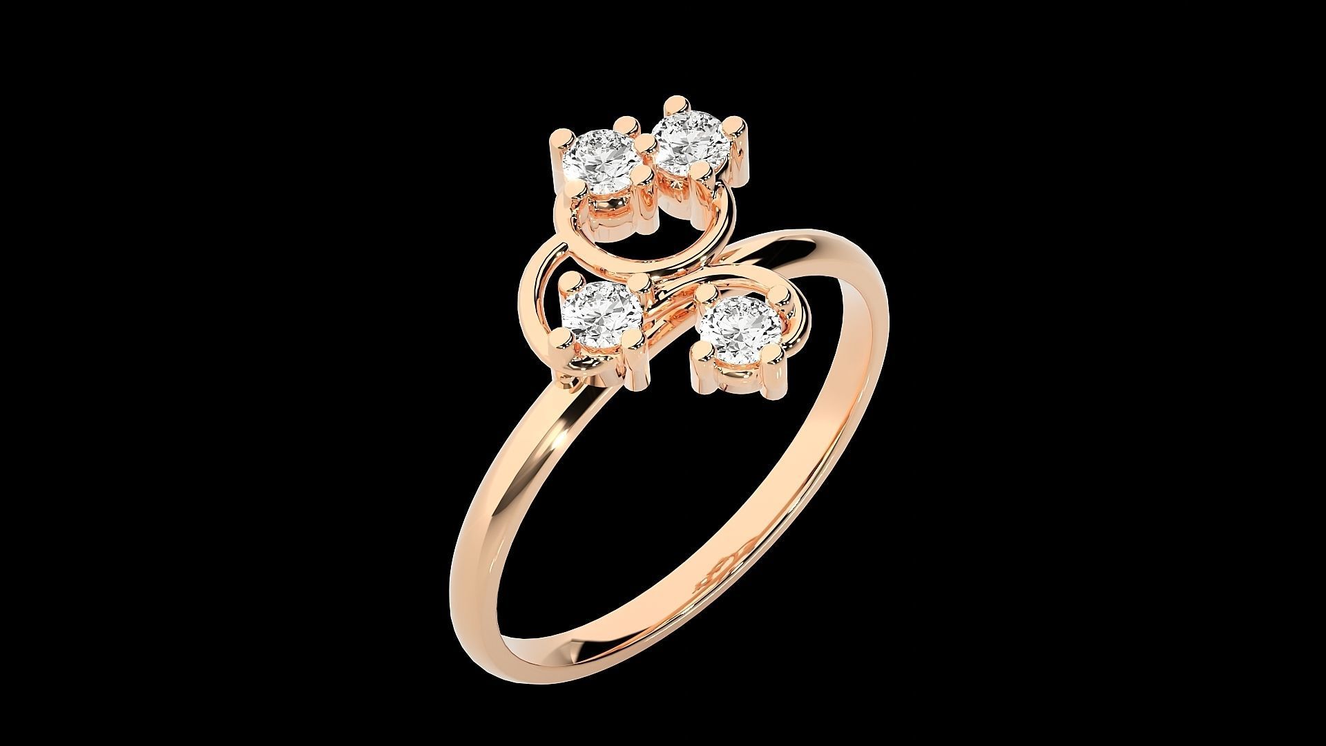 Ultra light wt minimalist Women Ring 3dm renders detail  3D print model_3