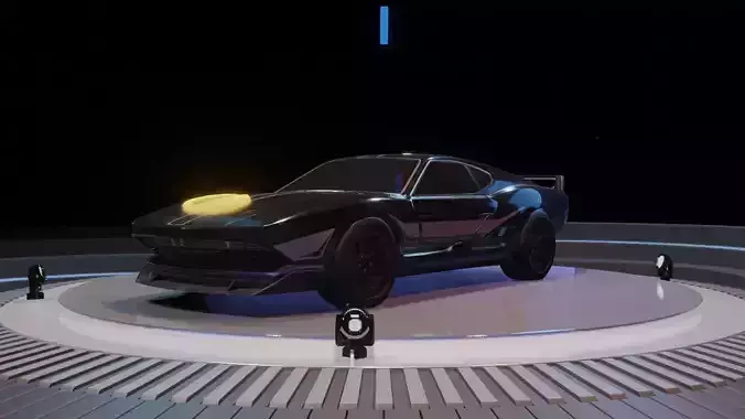 Futuristic Cyber Car Low-poly 3D model