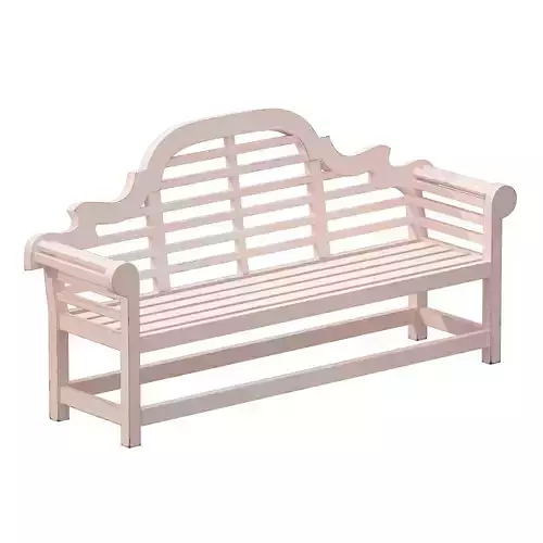 White park bench with backrest 3D model