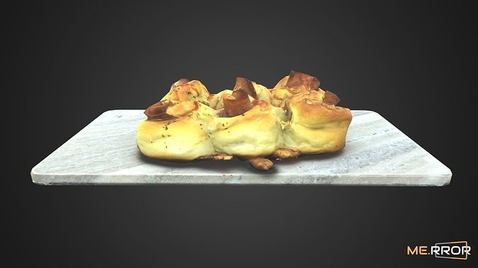 Game Ready Ham Roll Bread Low-poly 3D model 2