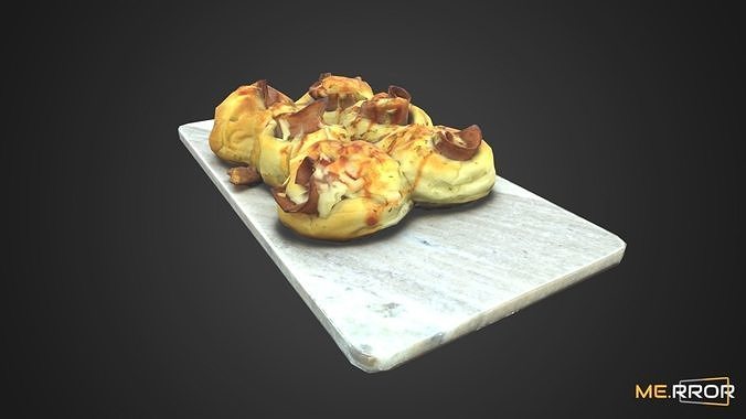Game Ready Ham Roll Bread Low-poly 3D model 7