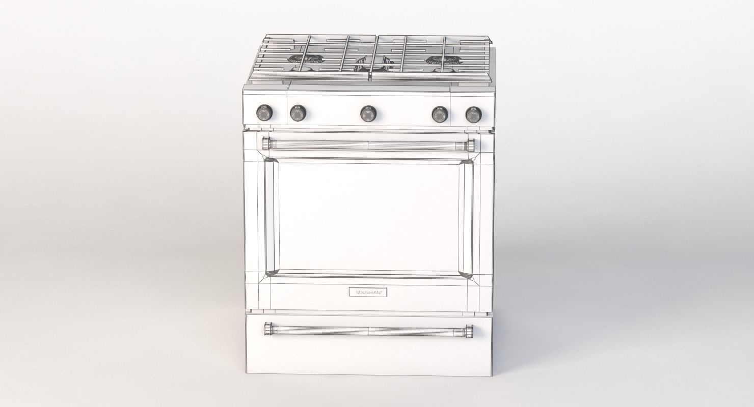 Whirlpool 30 Inch 5 Burner Gas Slide In Convection Range Oven  3D model_10
