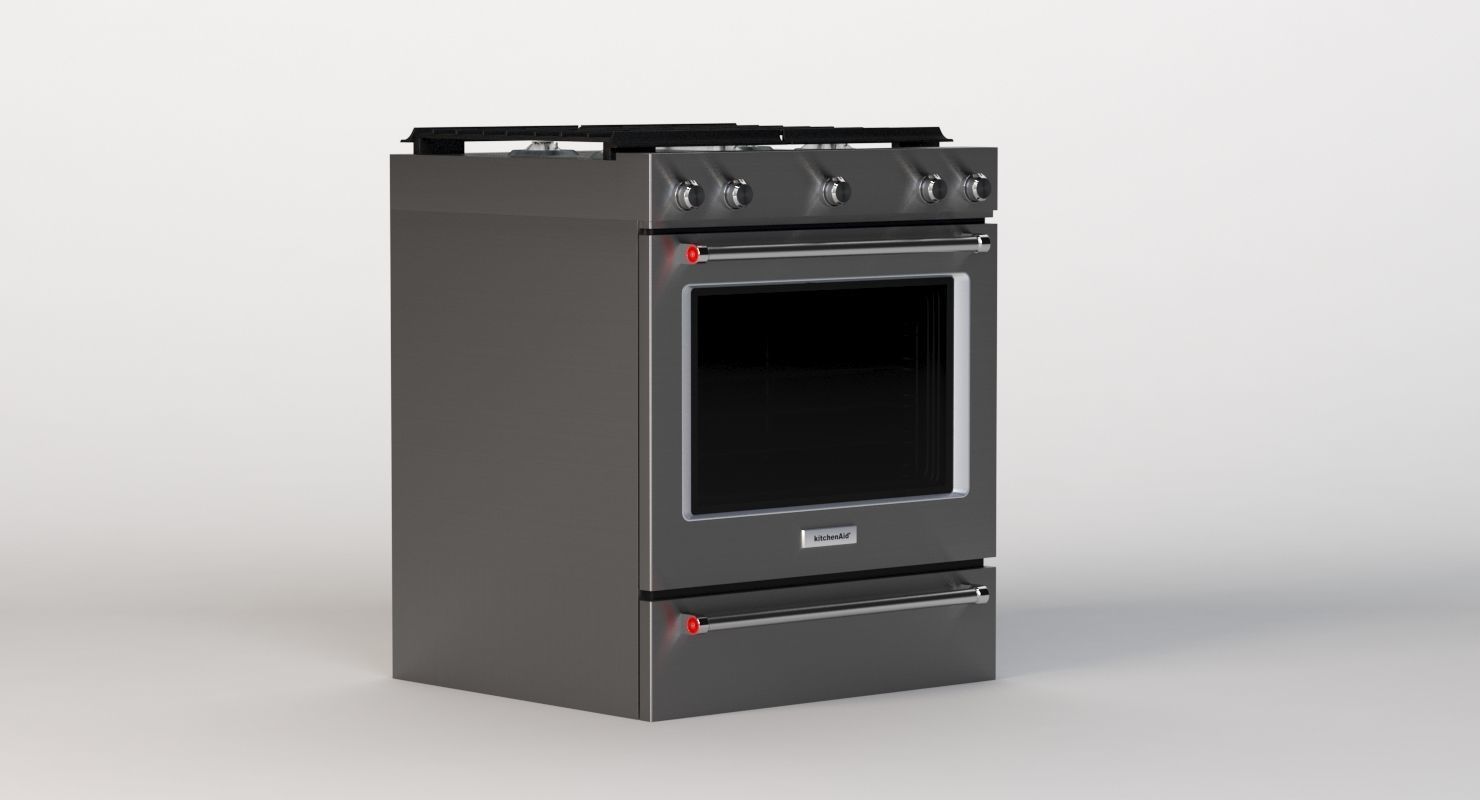 Whirlpool 30 Inch 5 Burner Gas Slide In Convection Range Oven  3D model_2