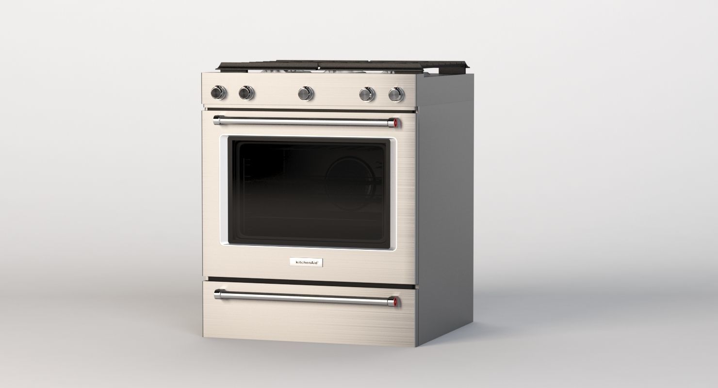 Whirlpool 30 Inch 5 Burner Gas Slide In Convection Range Oven  3D model_7