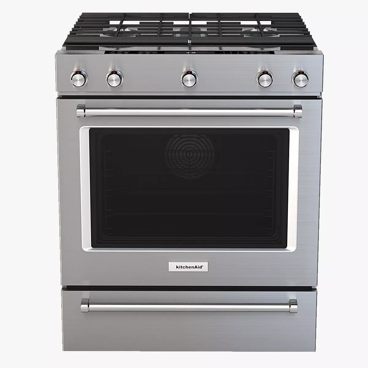 Whirlpool 30 Inch 5 Burner Gas Slide In Convection Range Oven  3D model_0