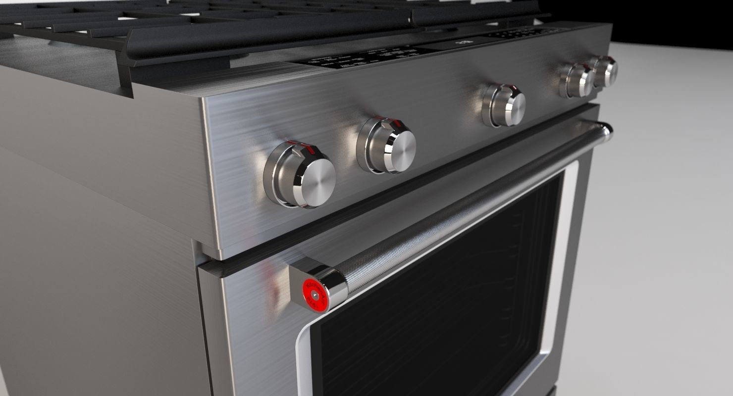 Whirlpool 30 Inch 5 Burner Gas Slide In Convection Range Oven  3D model_9