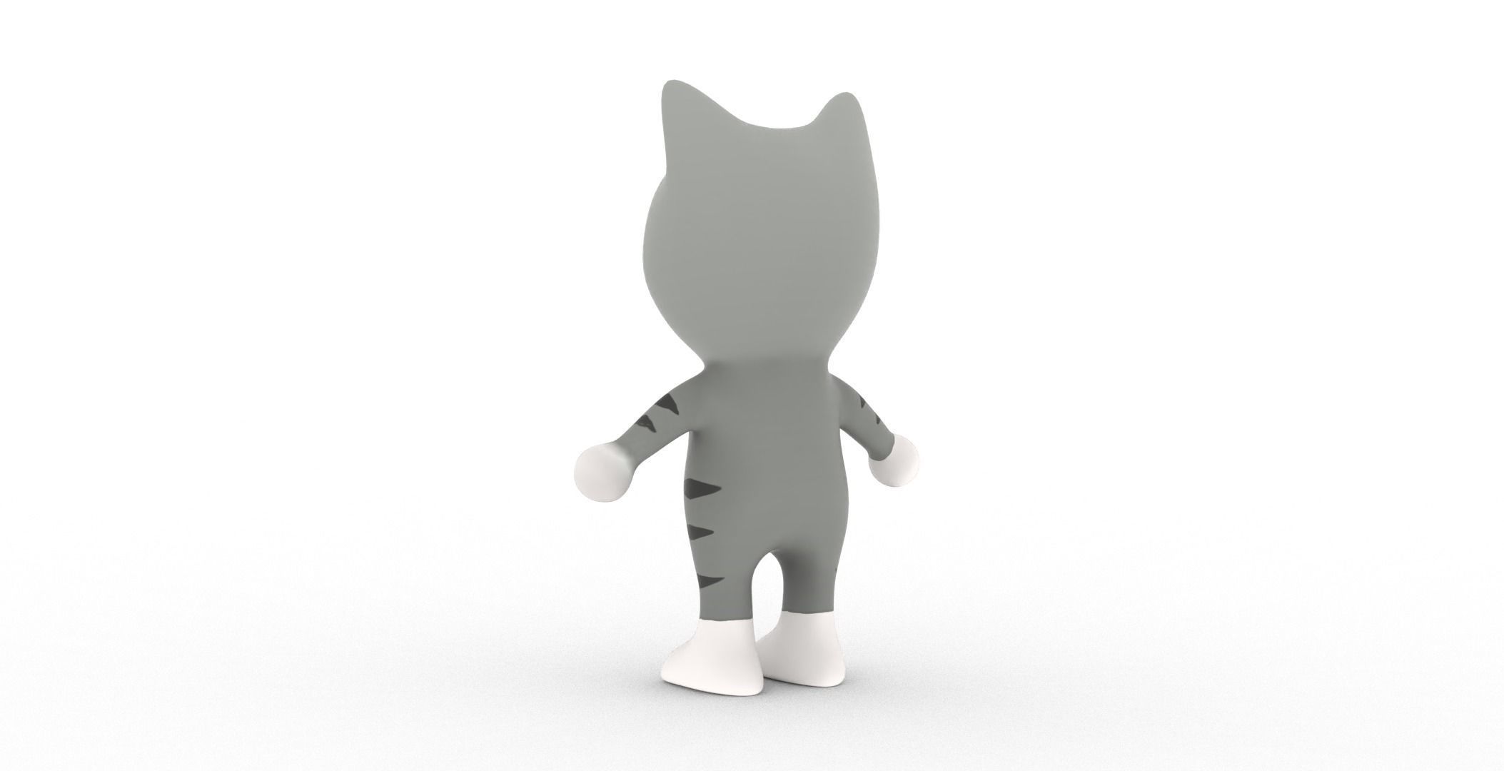 Character003 Animated Cat 3D Low-poly 3D model_23
