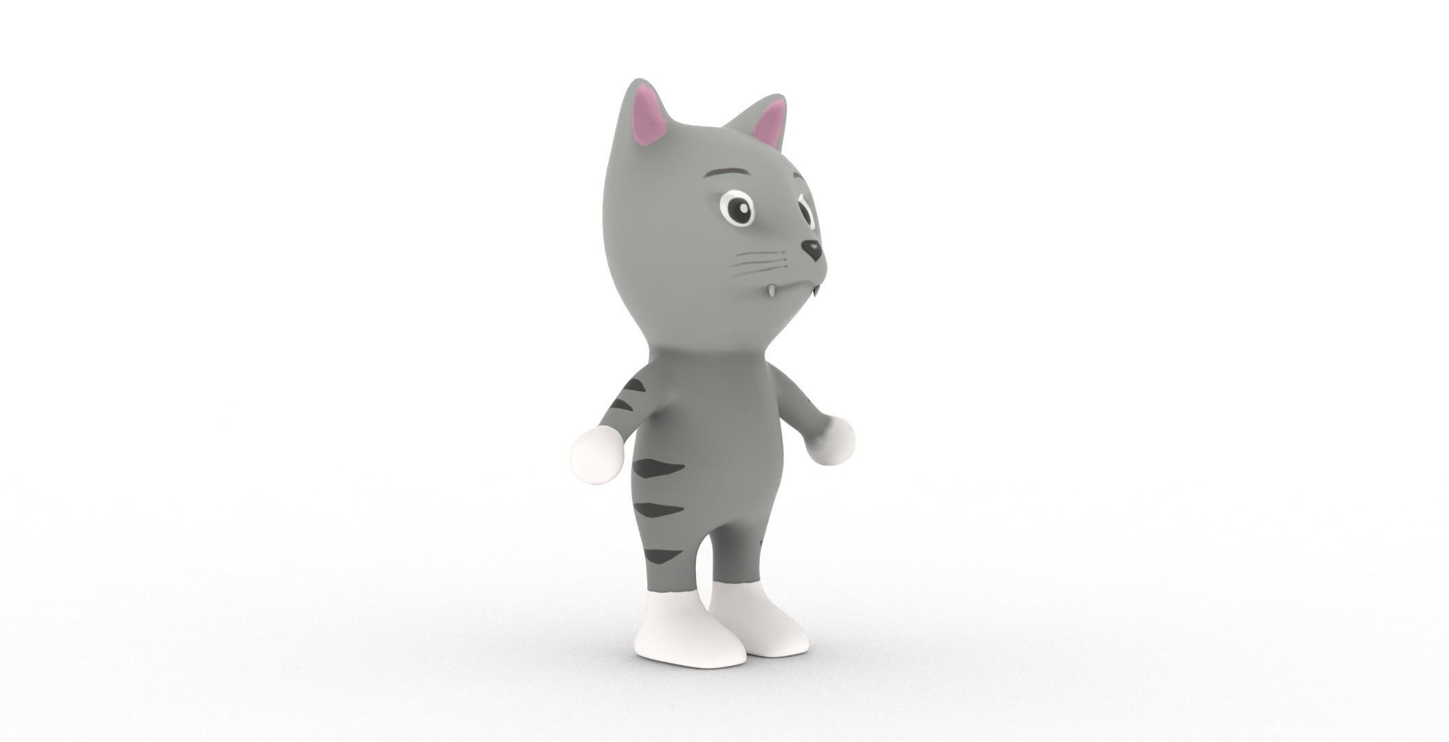 Character003 Animated Cat 3D Low-poly 3D model_33