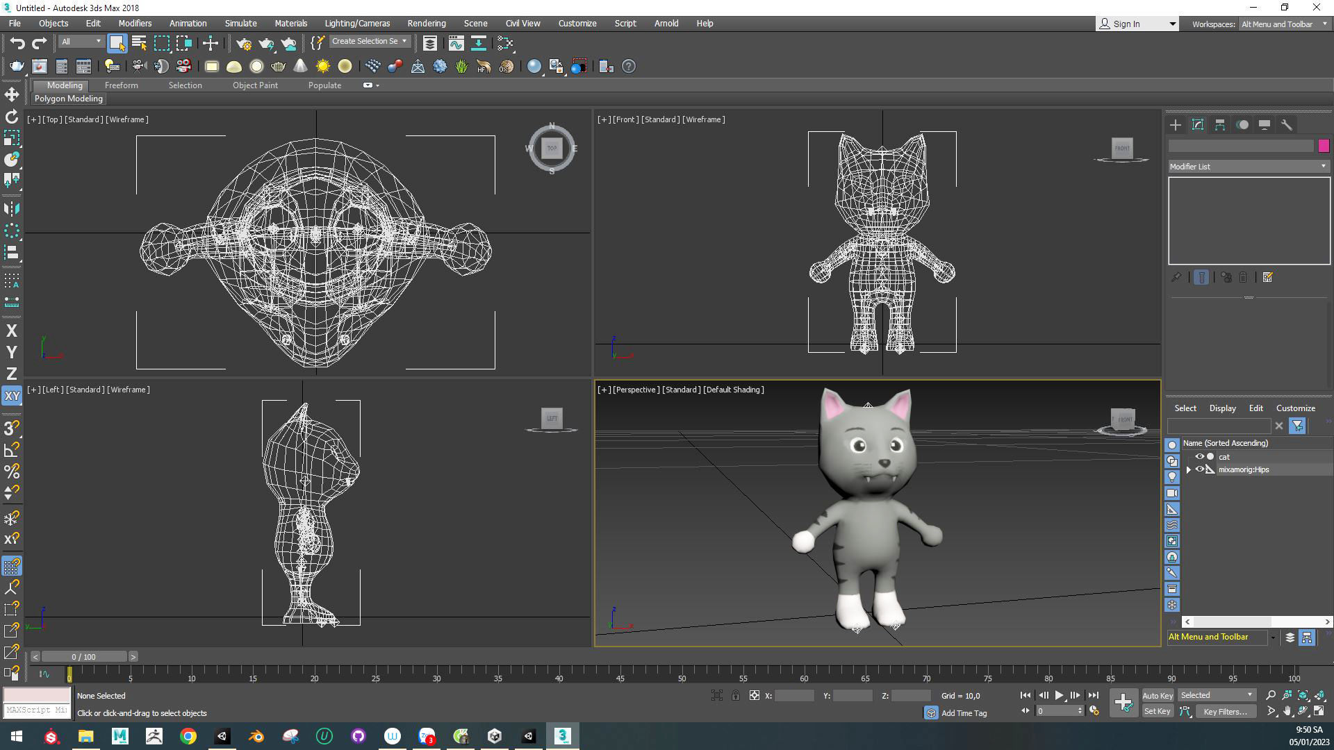 Character003 Animated Cat 3D Low-poly 3D model_5