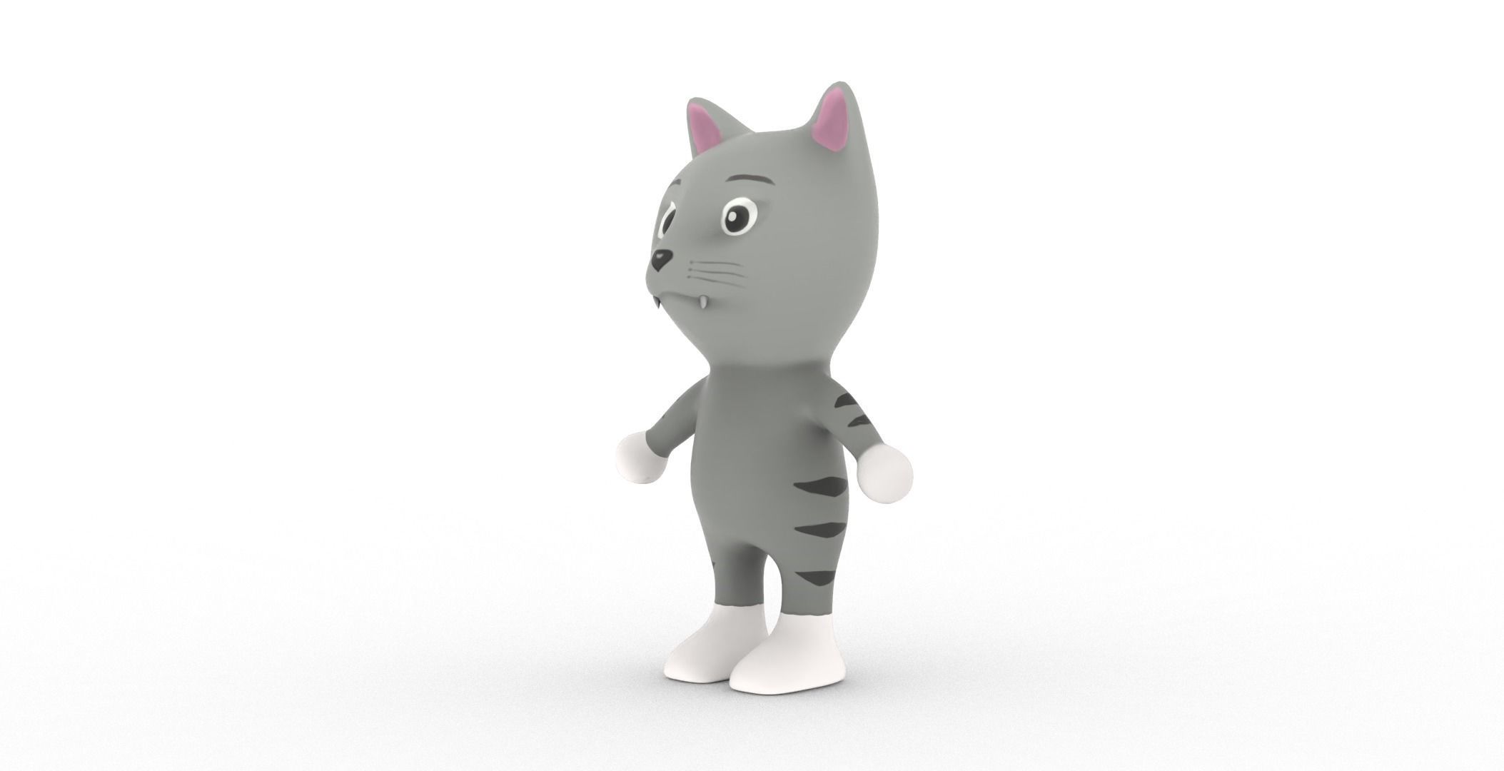 Character003 Animated Cat 3D Low-poly 3D model_10