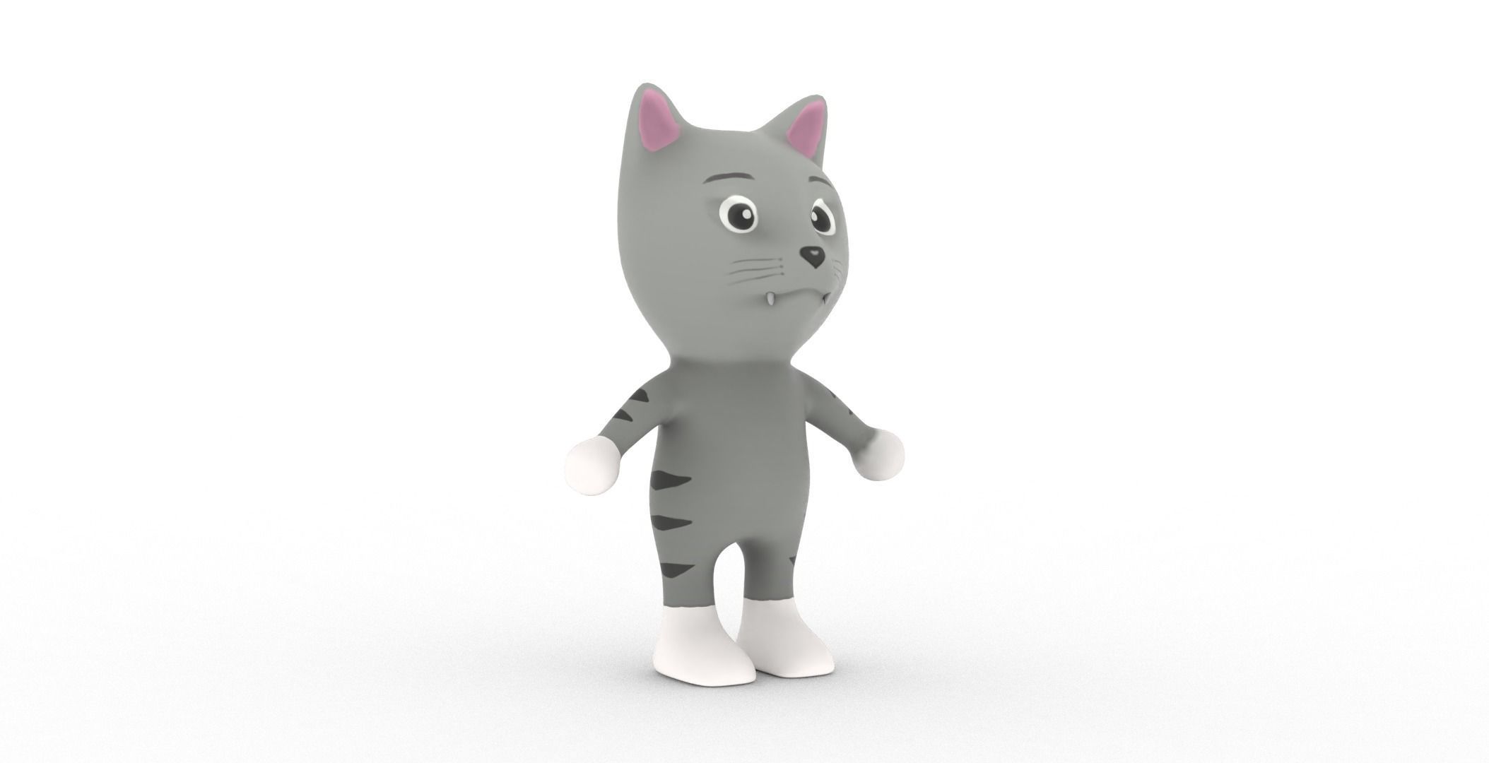 Character003 Animated Cat 3D Low-poly 3D model_35