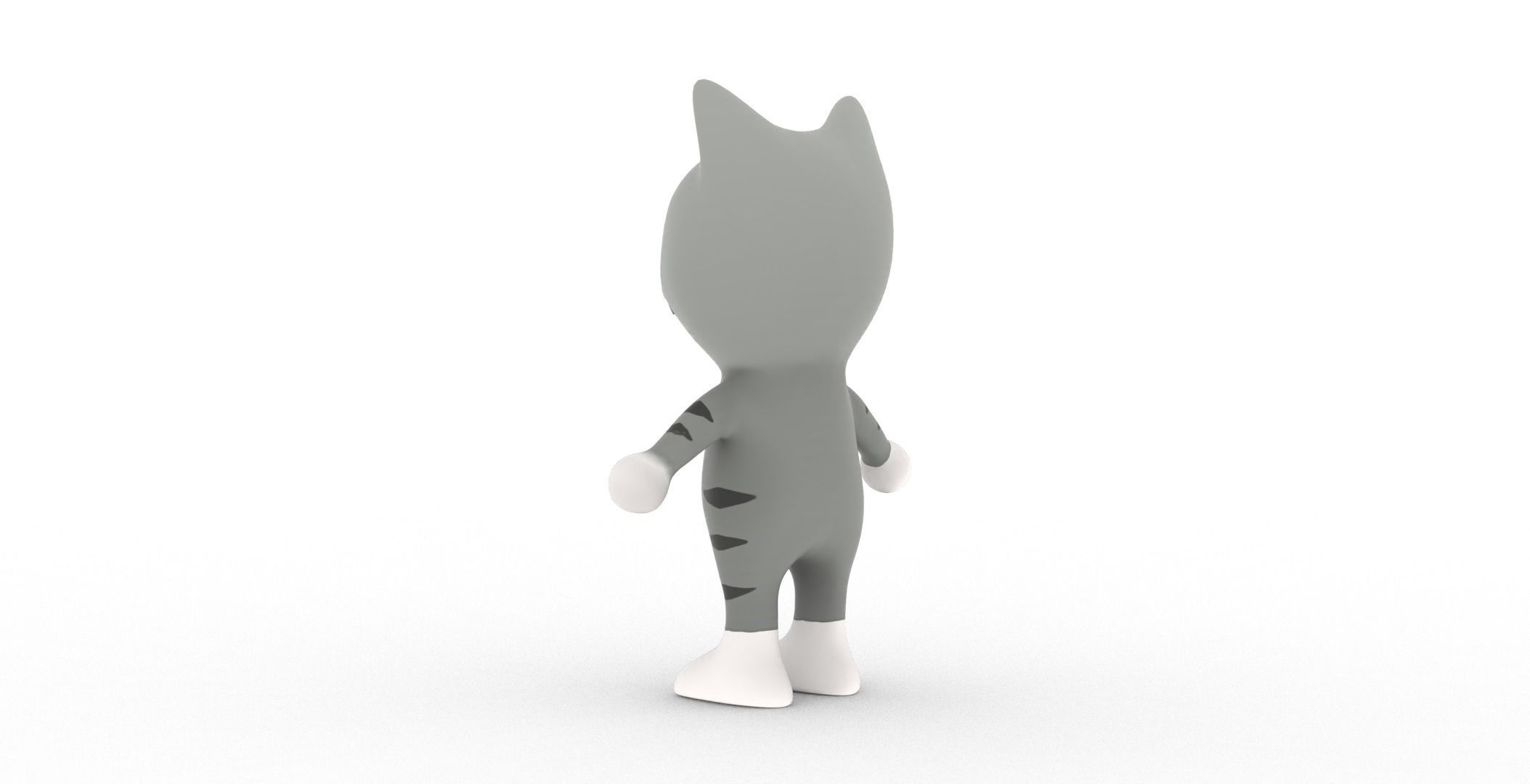 Character003 Animated Cat 3D Low-poly 3D model_21
