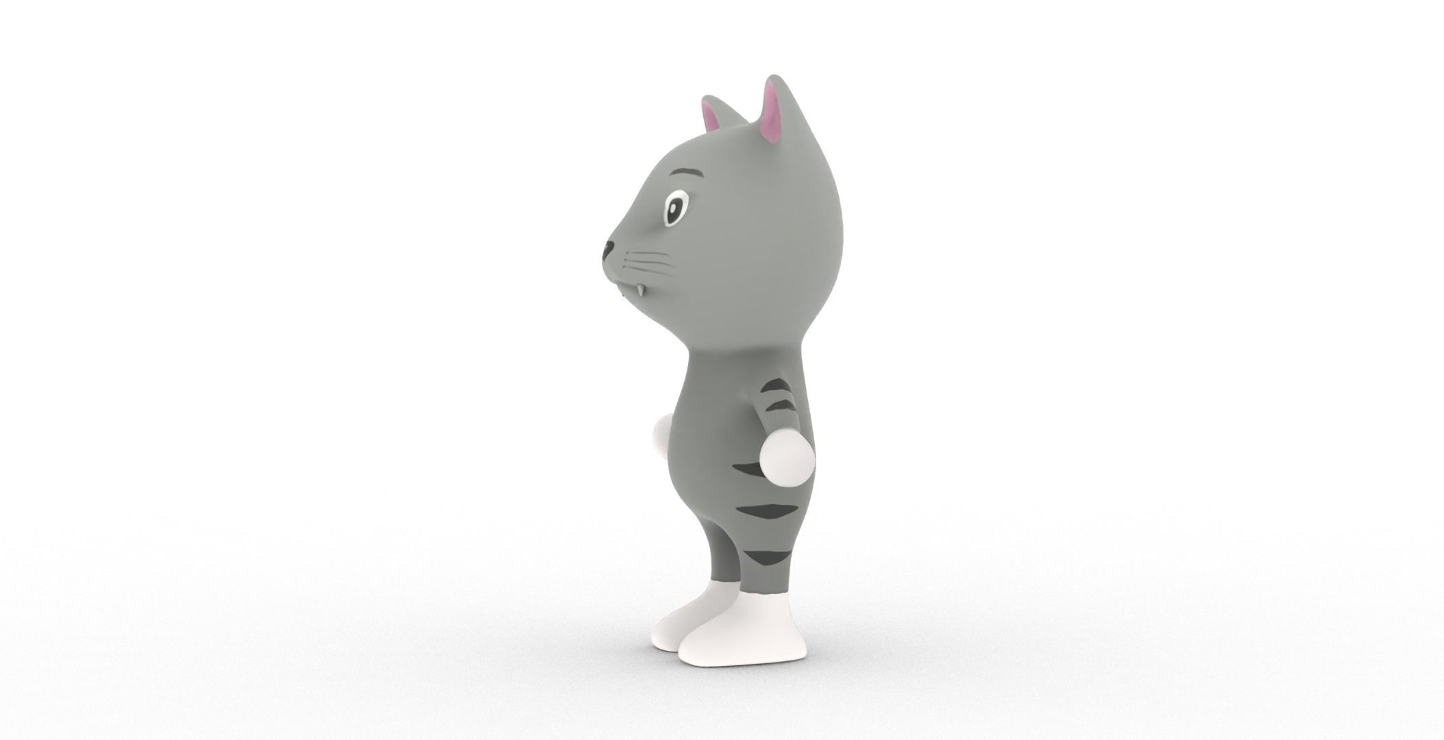 Character003 Animated Cat 3D Low-poly 3D model_12