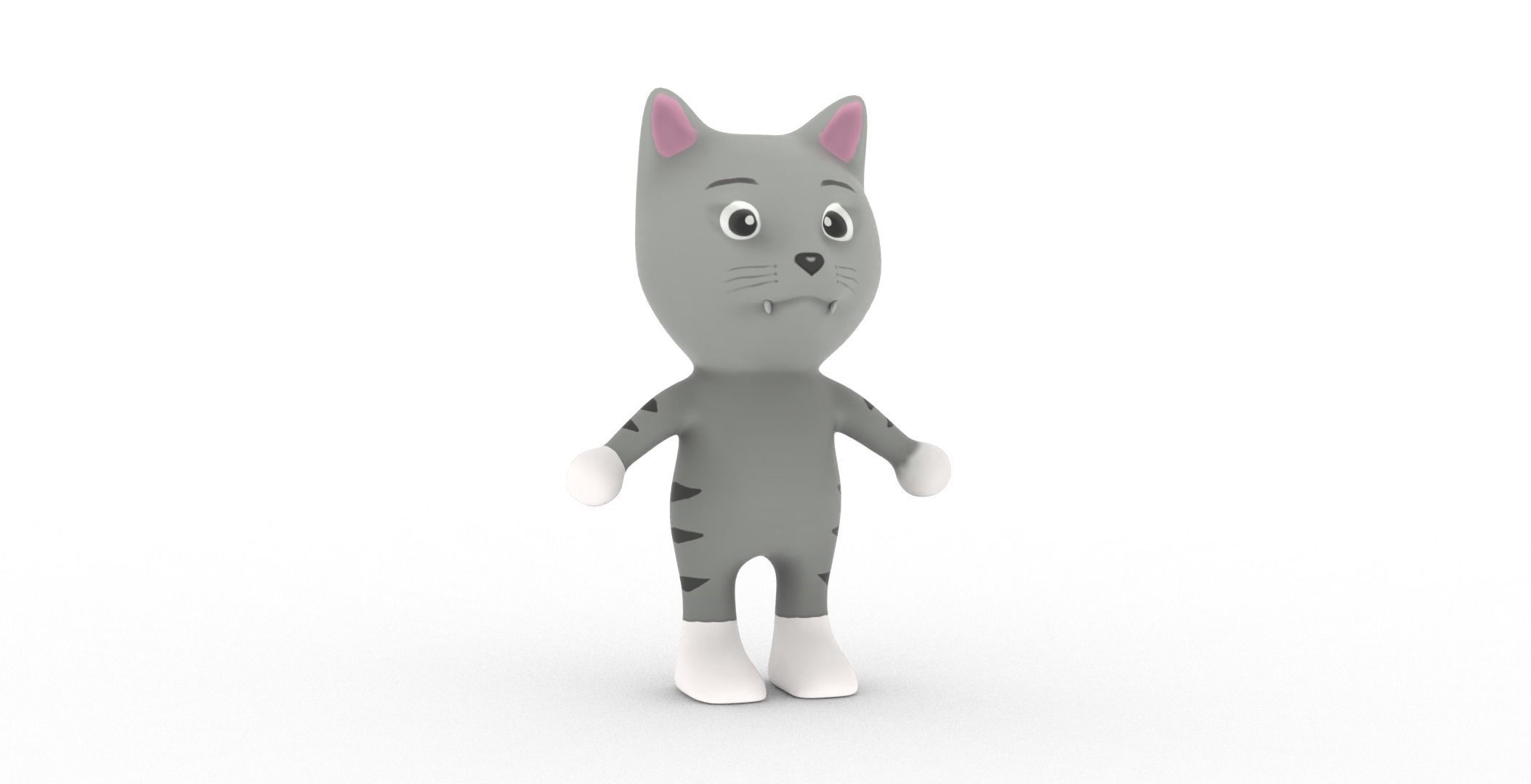 Character003 Animated Cat 3D Low-poly 3D model_36