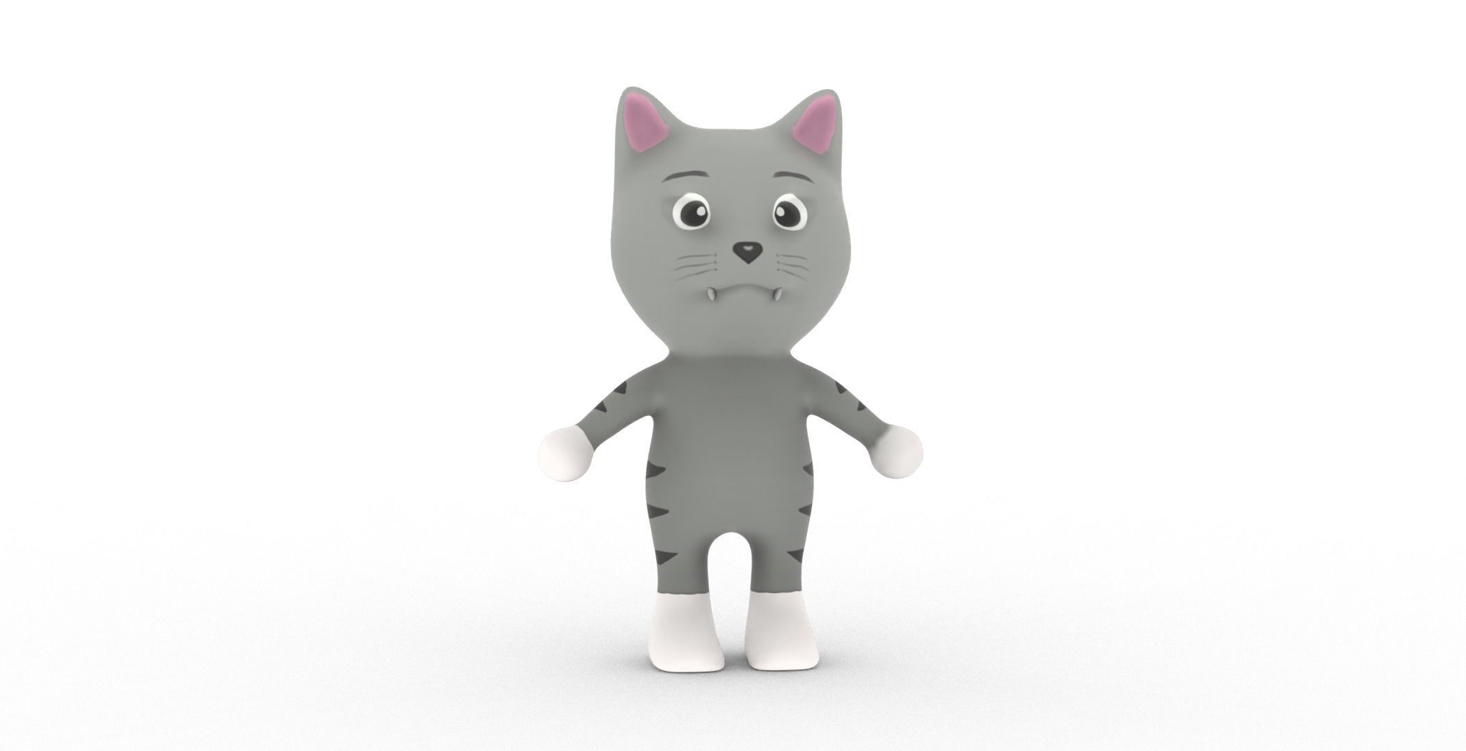 Character003 Animated Cat 3D Low-poly 3D model_37