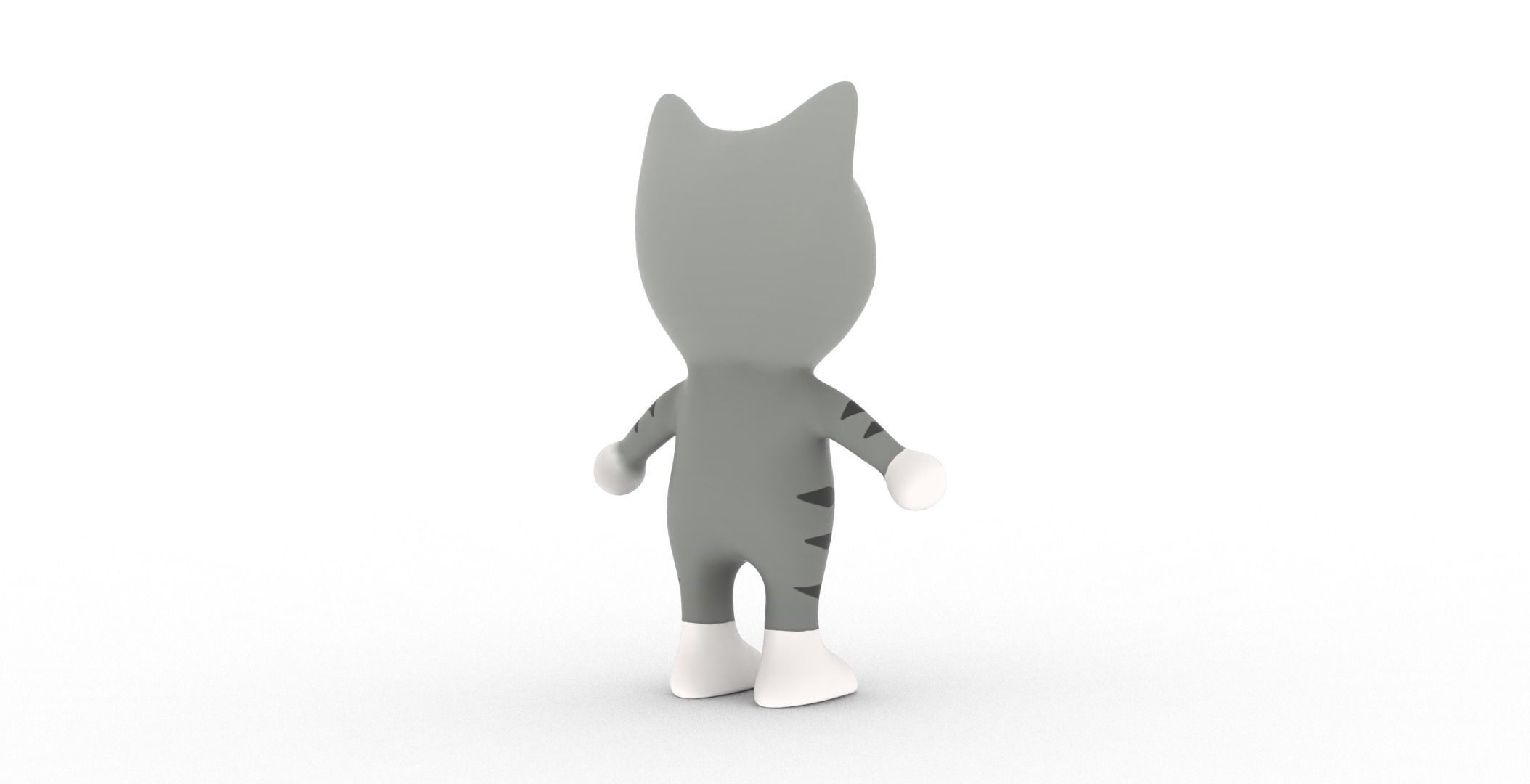 Character003 Animated Cat 3D Low-poly 3D model_24