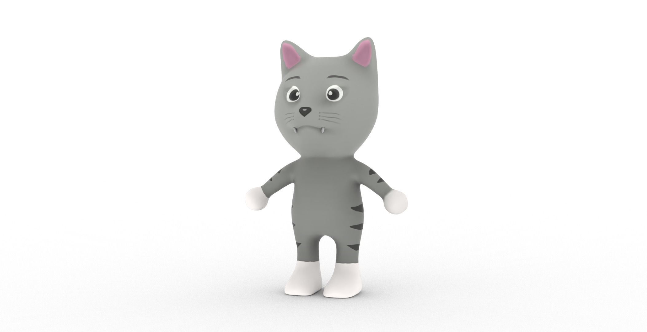 Character003 Animated Cat 3D Low-poly 3D model_19