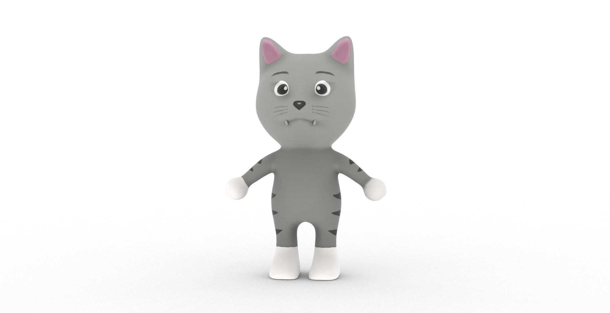 Character003 Animated Cat 3D Low-poly 3D model_38