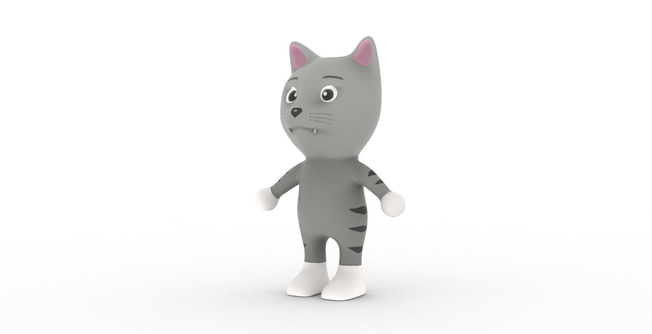 Character003 Animated Cat 3D Low-poly 3D model_11