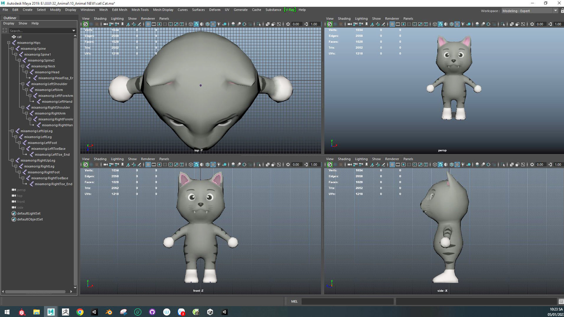 Character003 Animated Cat 3D Low-poly 3D model_7