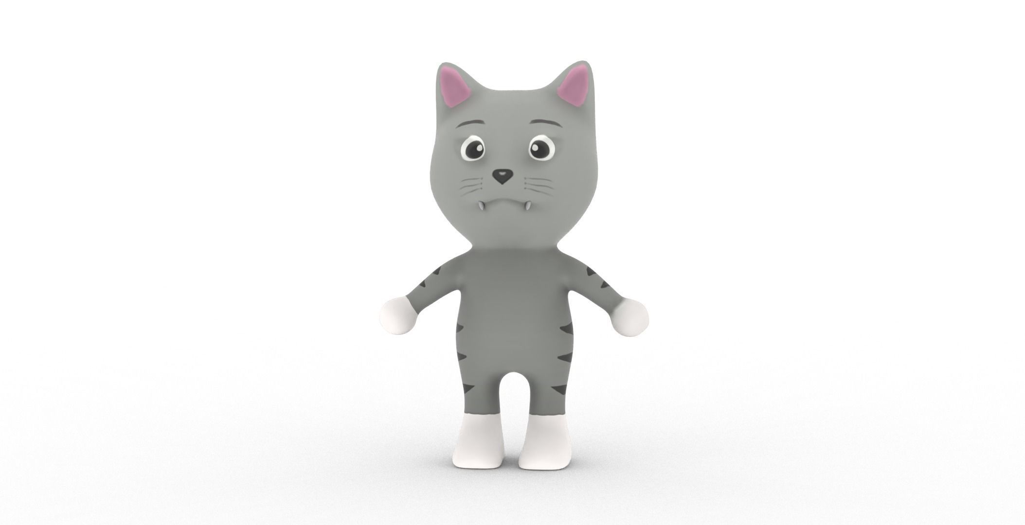 Character003 Animated Cat 3D Low-poly 3D model_17